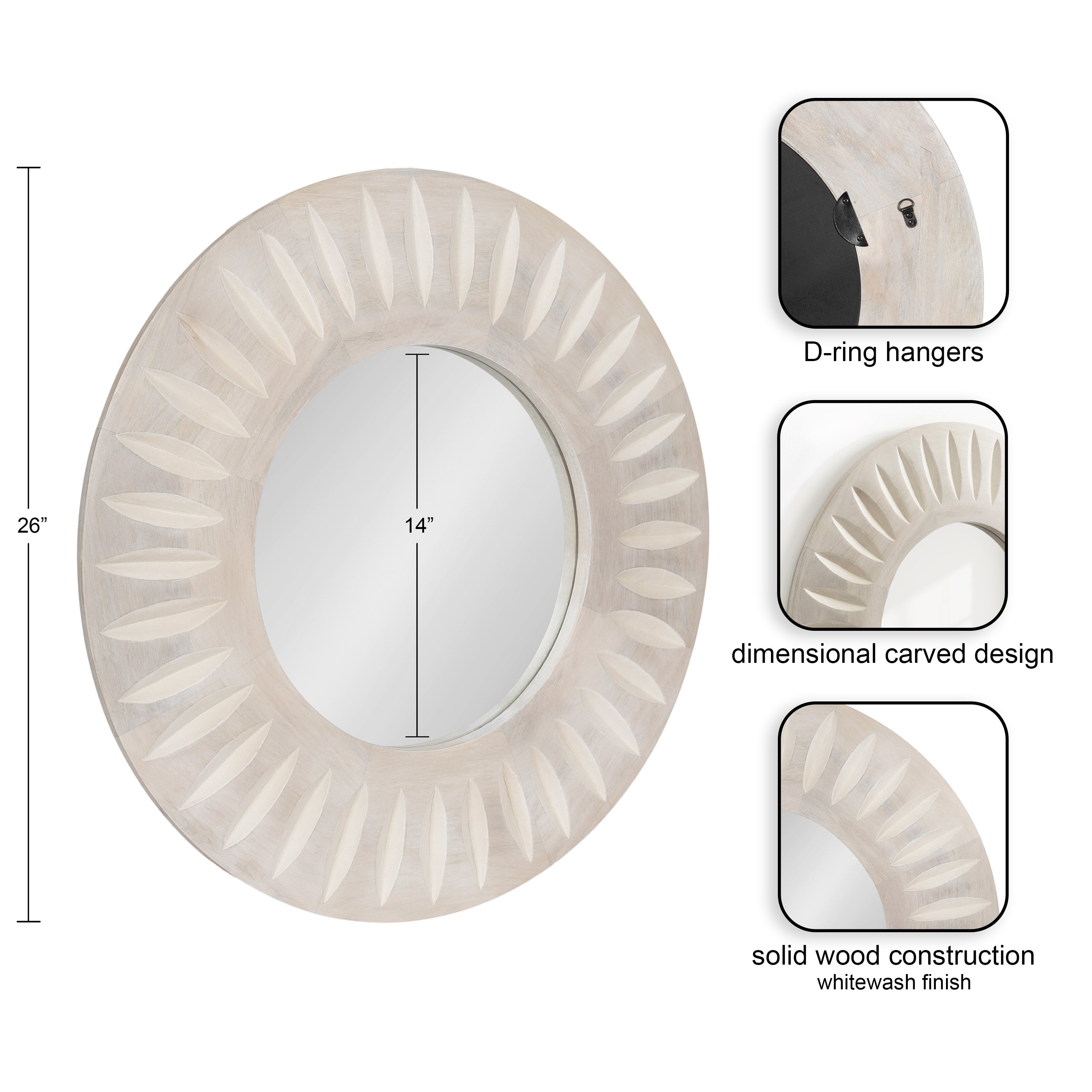 Usra Carved Wood Mirror