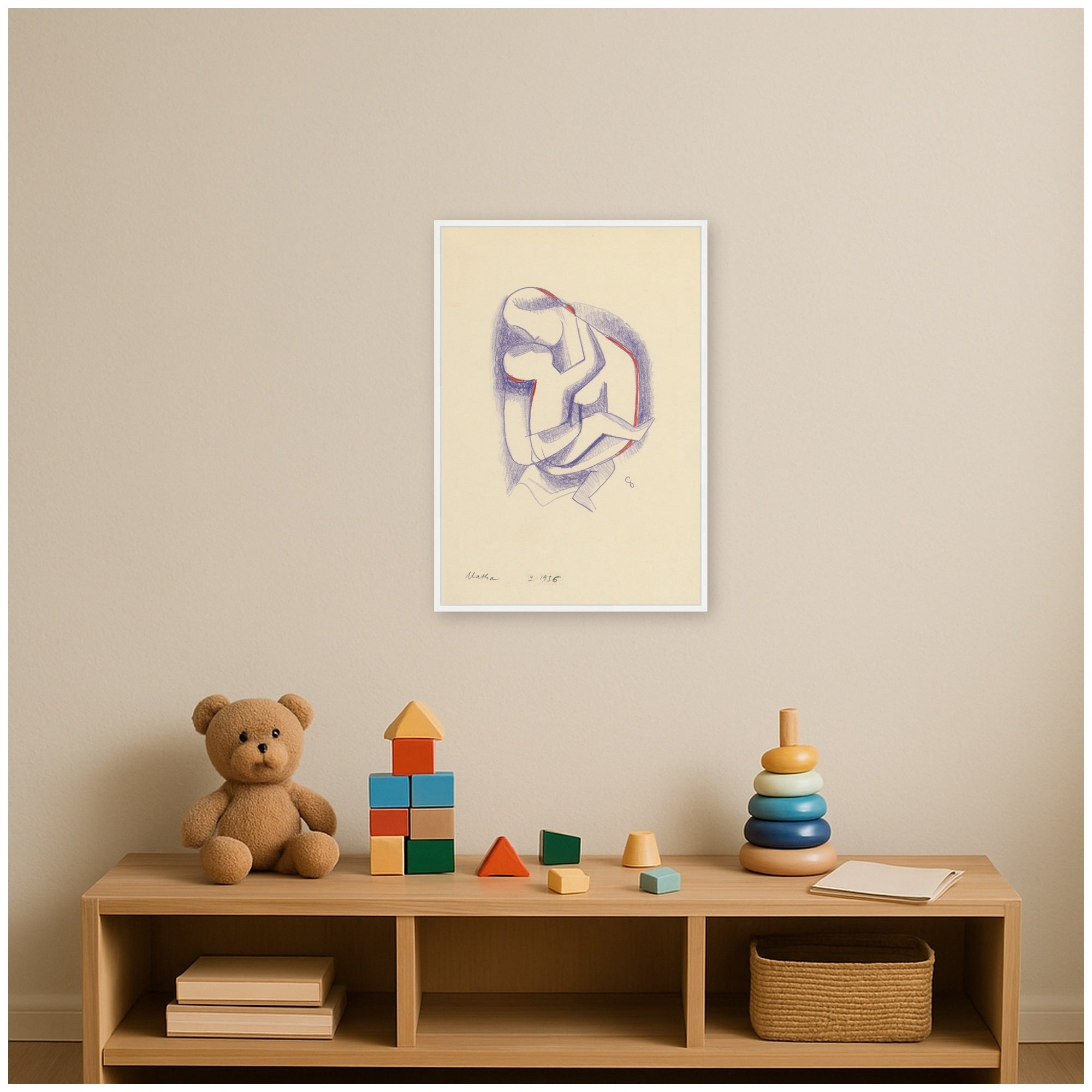 Mother 1936 Mikulas Galanda by Nostalgia Prints Framed Canvas Wall Art Print