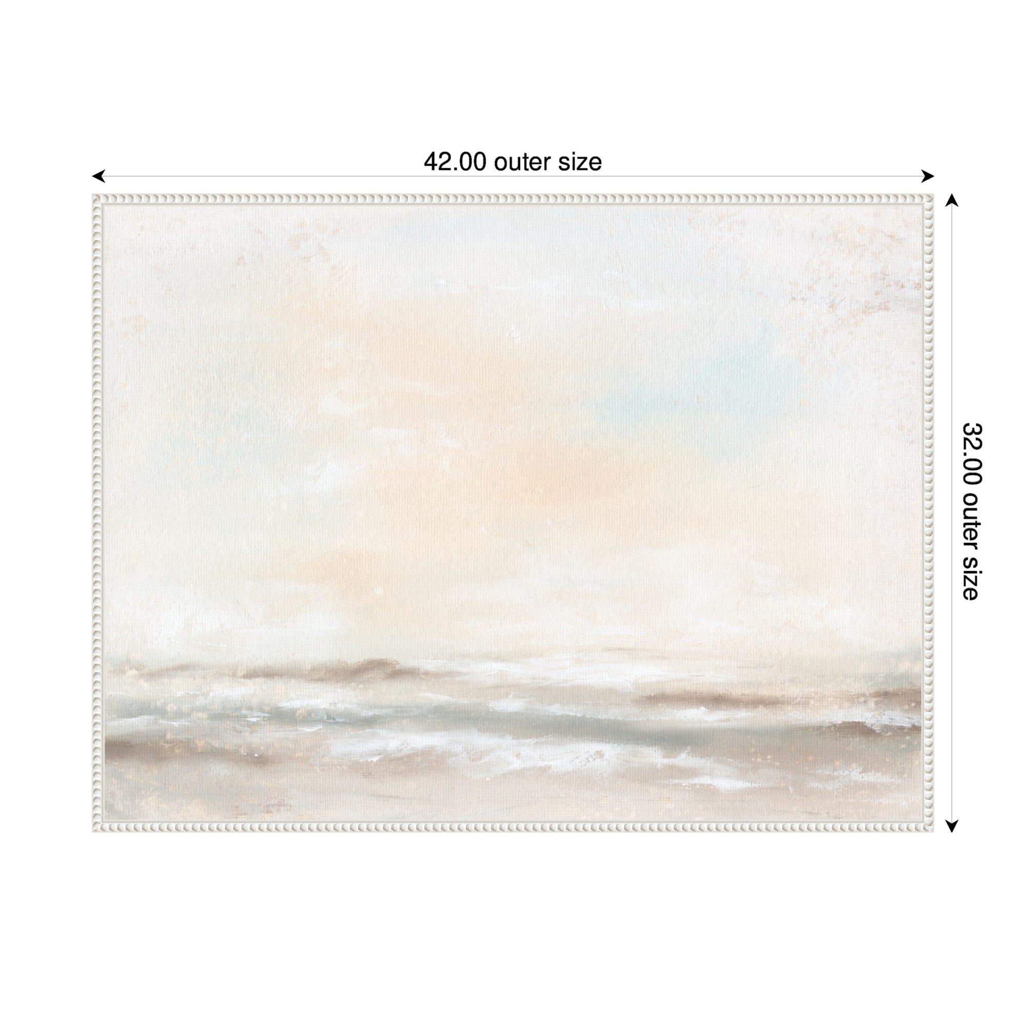 Framed Canvas 42x32 Sylvie Beaded White 2