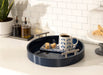 Single Tray Navy Blue Silver 15.5" Diameter 7