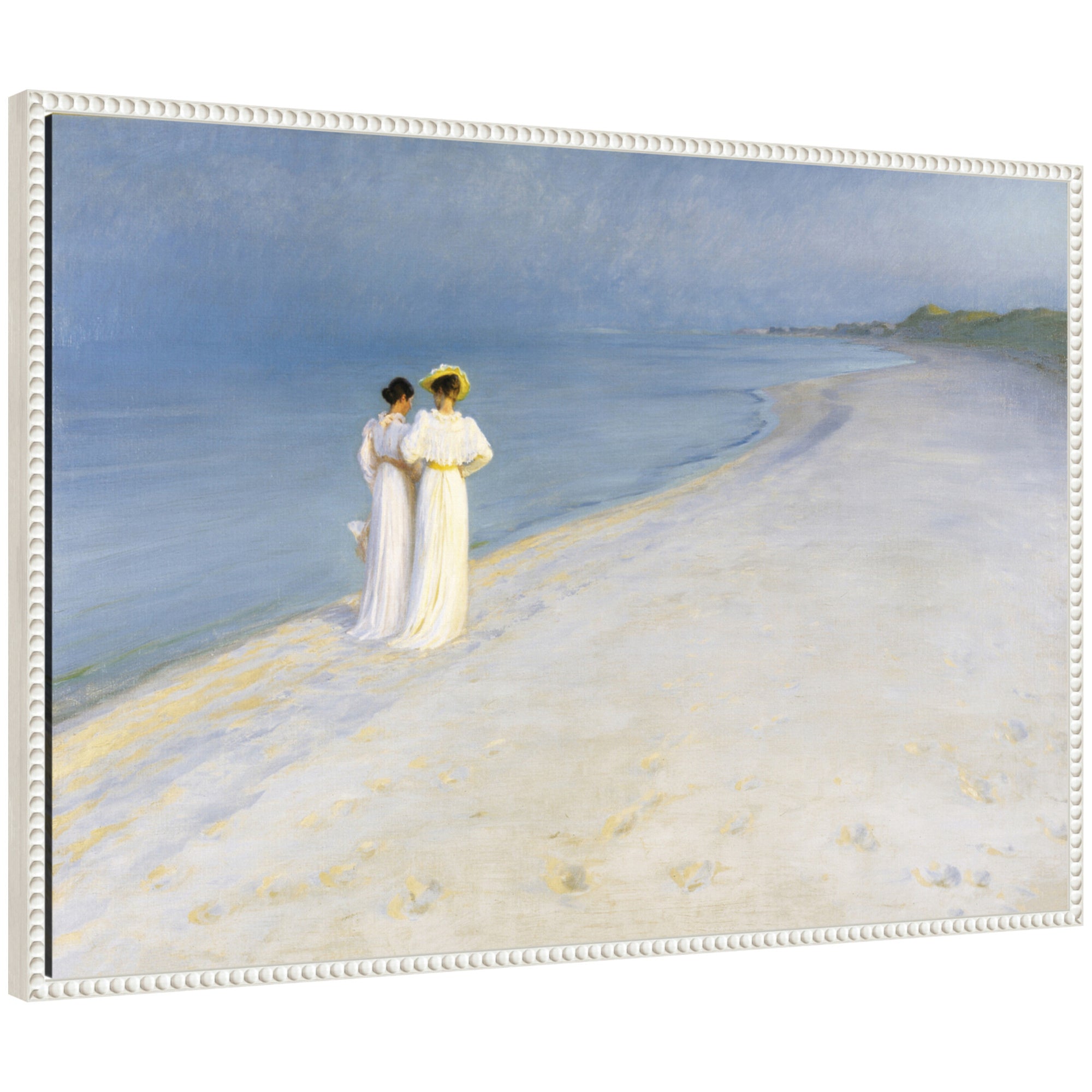 Framed Canvas 33x23 Sylvie Beaded White 1