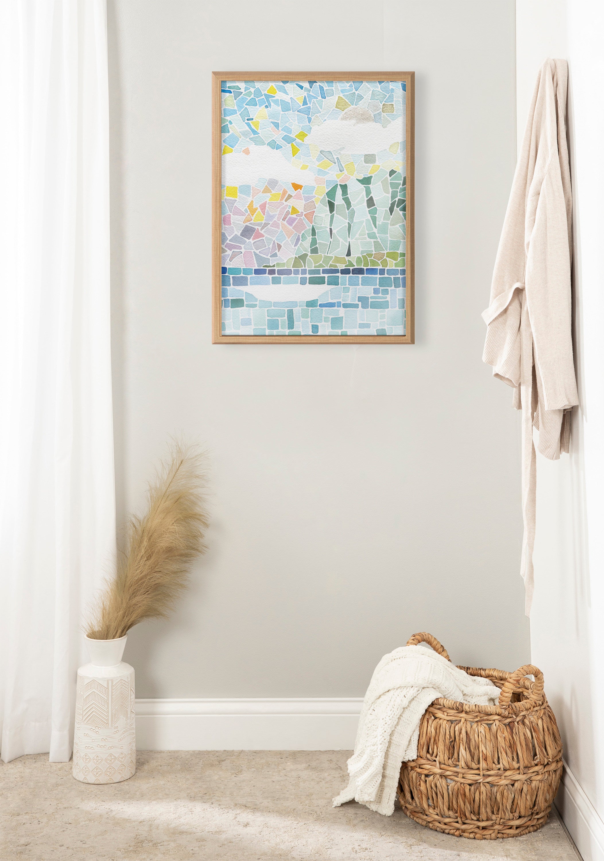 Blake One Fine Morning Framed Printed Glass by Janet Meinke-Lau