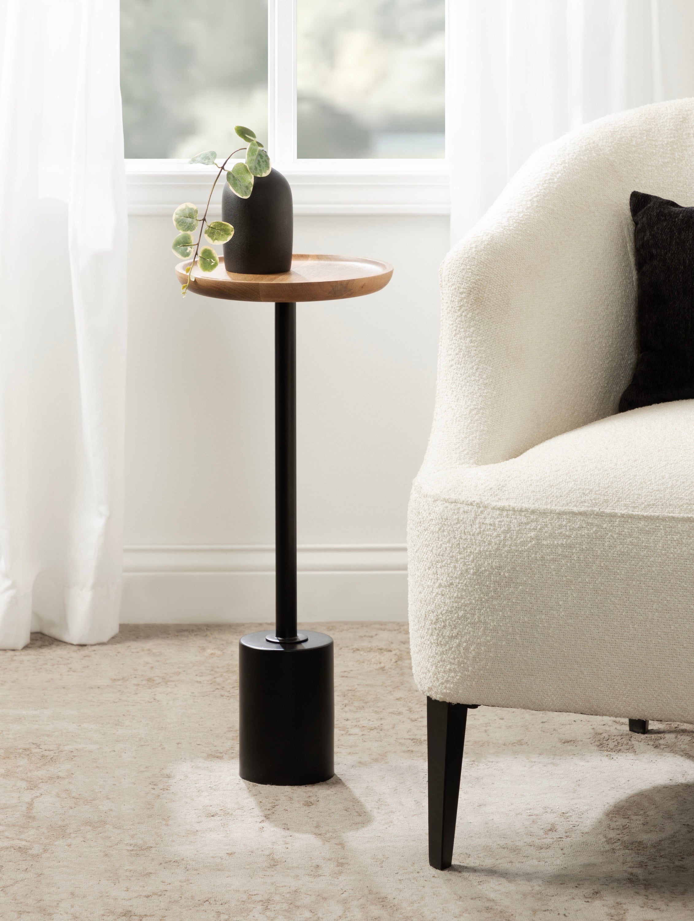 Side Table Natural Black 10x10x24 6
