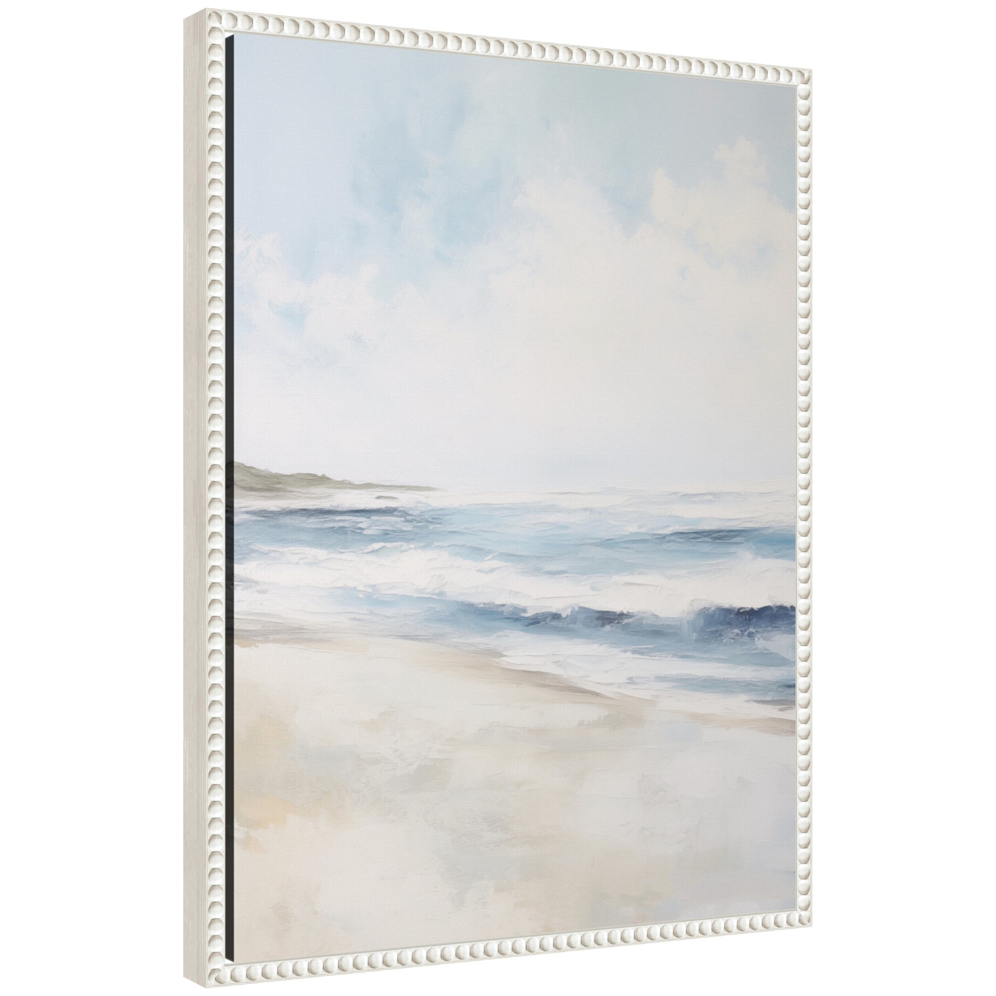 Framed Canvas 18x24 Sylvie Beaded White 1
