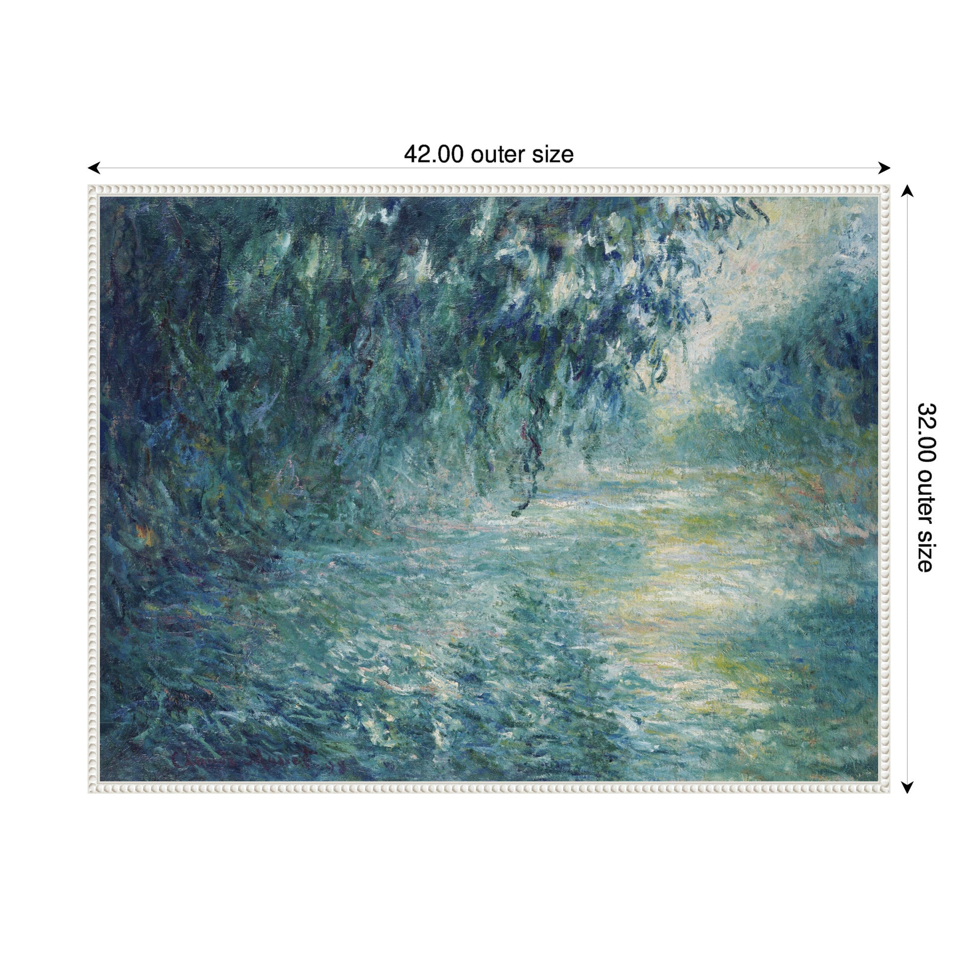 Framed Canvas 42x32 Sylvie Beaded White 2