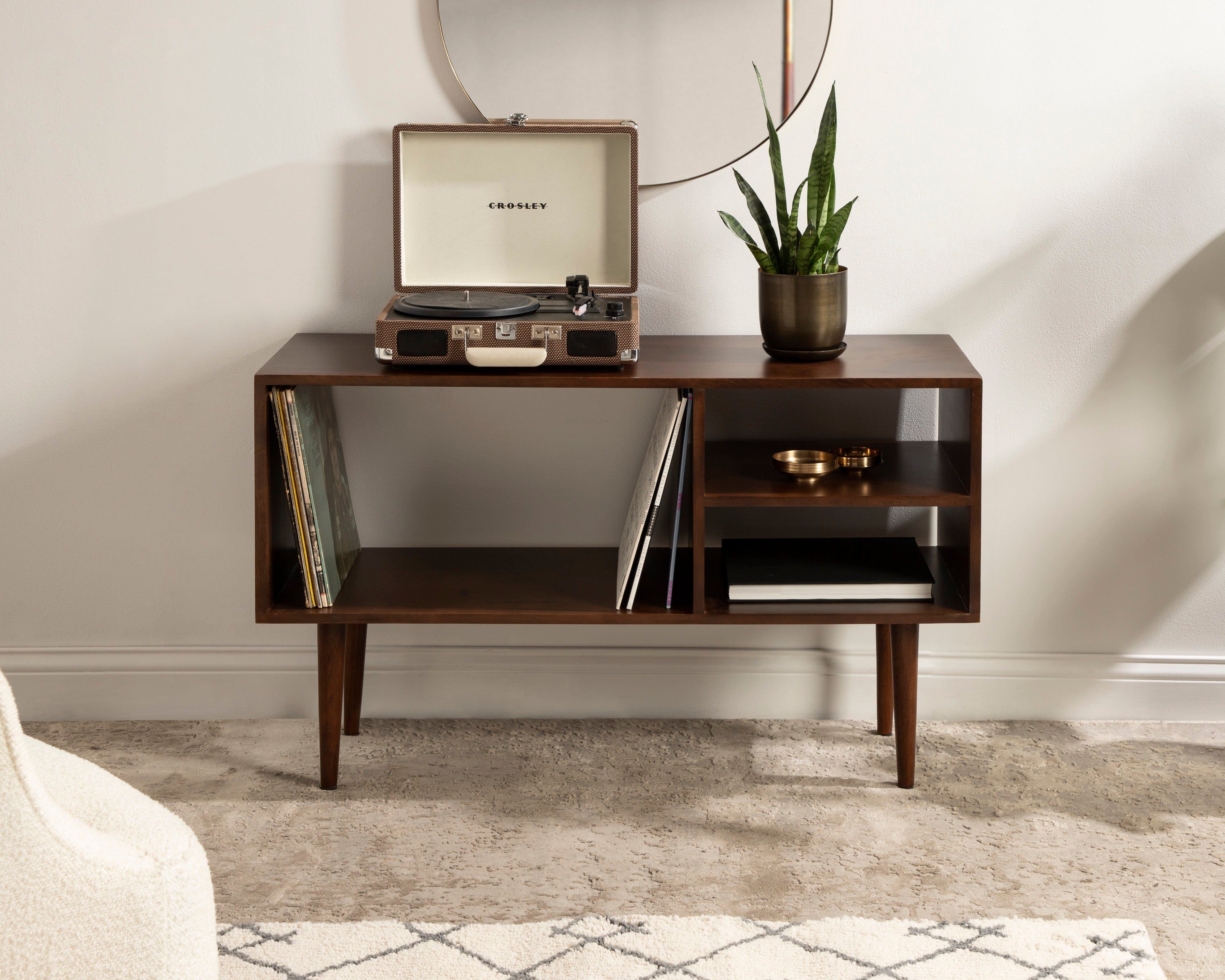 TV Stand Walnut Brown 38x14x25 6