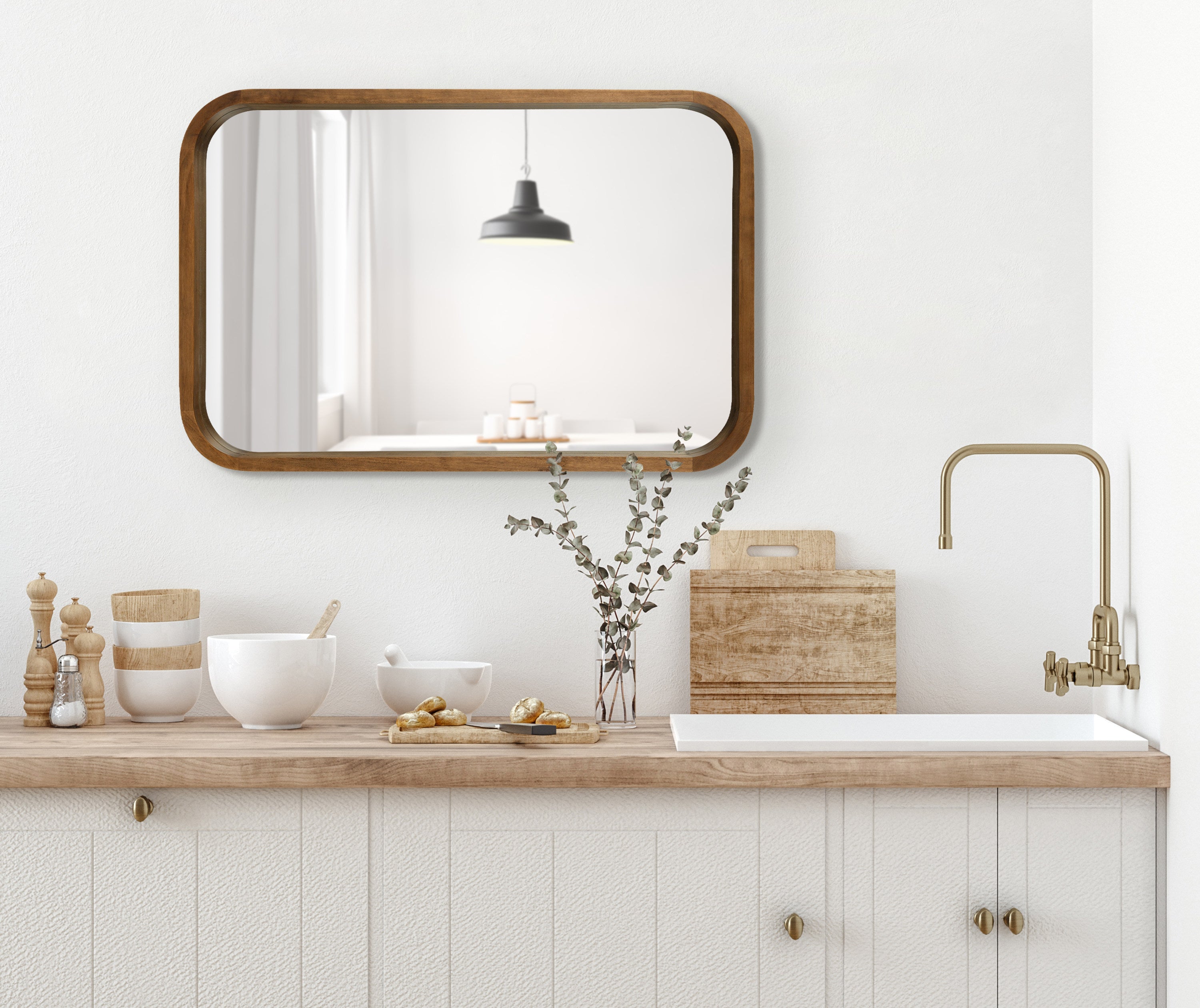 Rectangle Mirror Rustic Brown 20x30 7