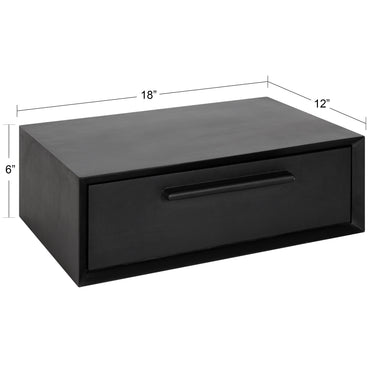 Floating Side Table Black 18x12x6 2