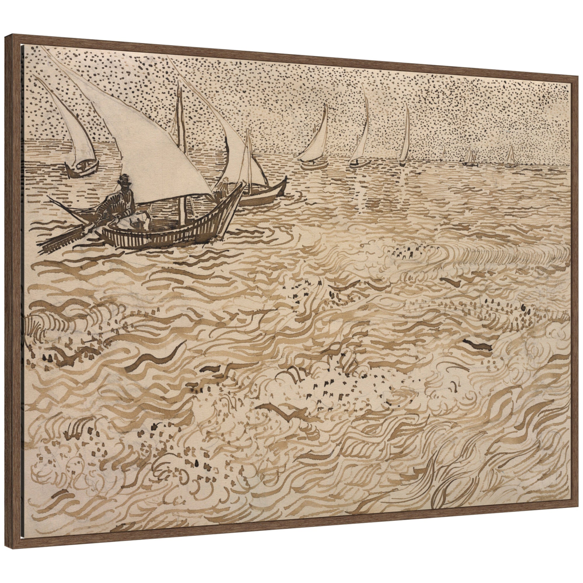 Framed Canvas 38x28 Sylvie Walnut 1