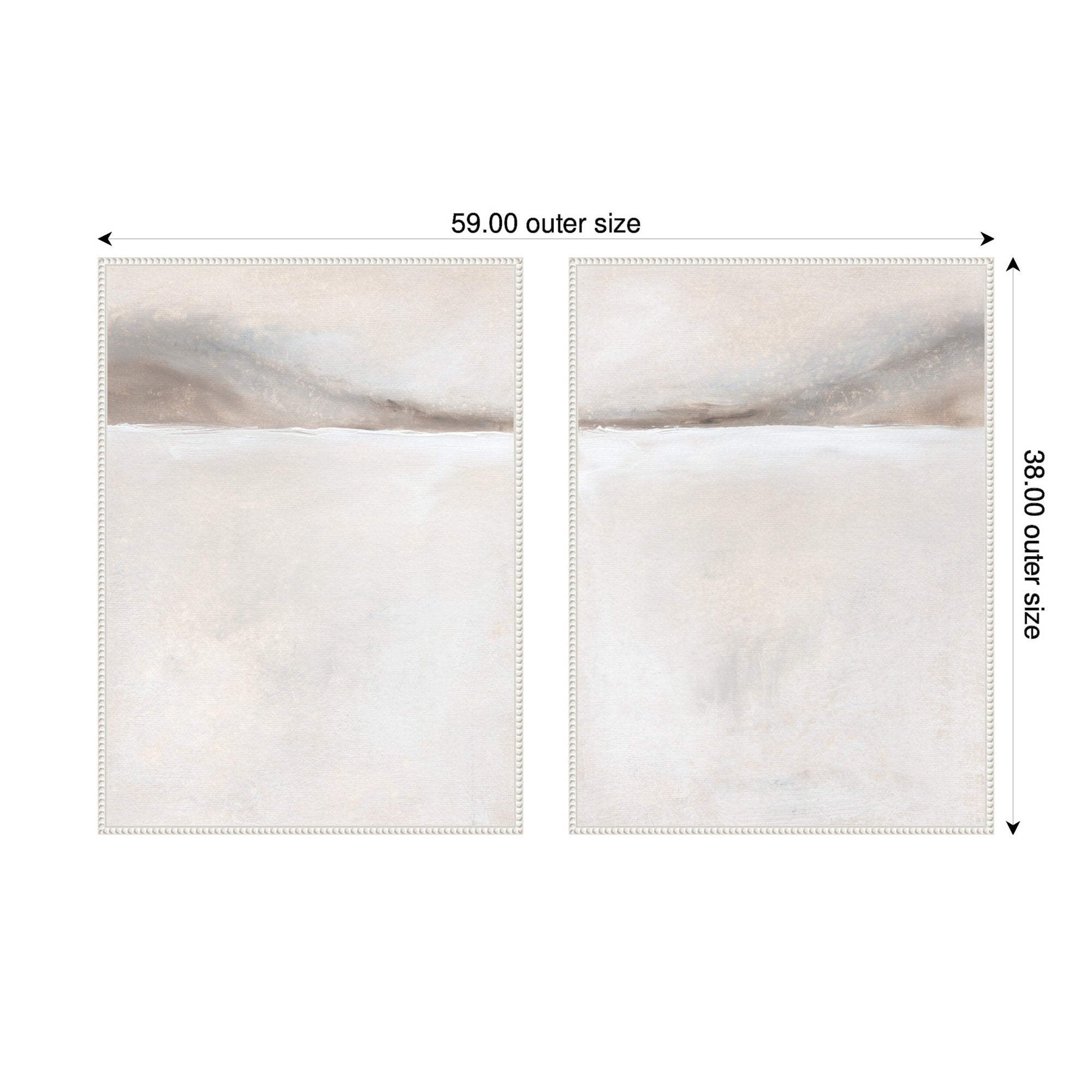Art Set 2 Piece Set 28x38 Sylvie Beaded White 2