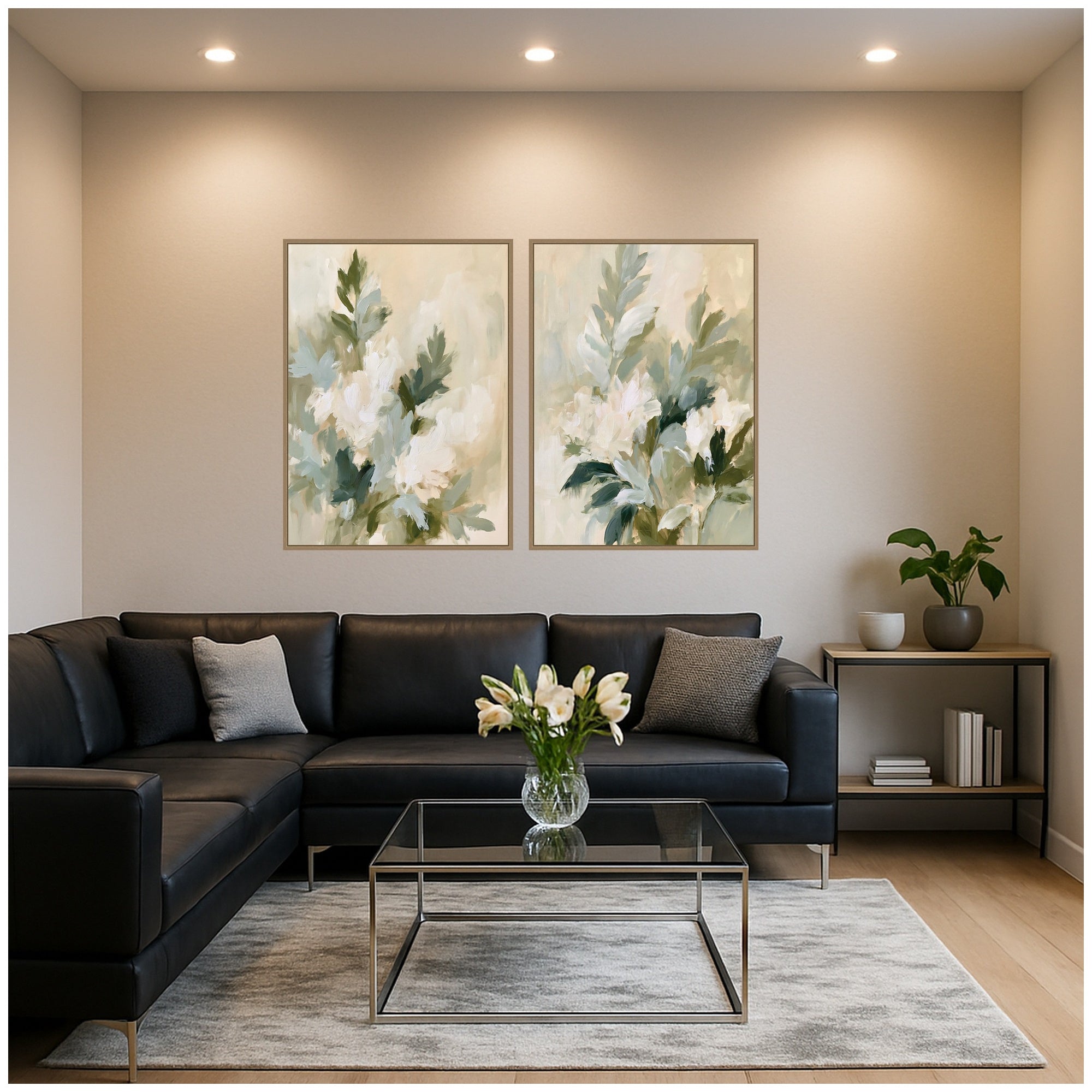 Framed Canvas Sylvie Dark Gold 2 Piece Set 28x38 5