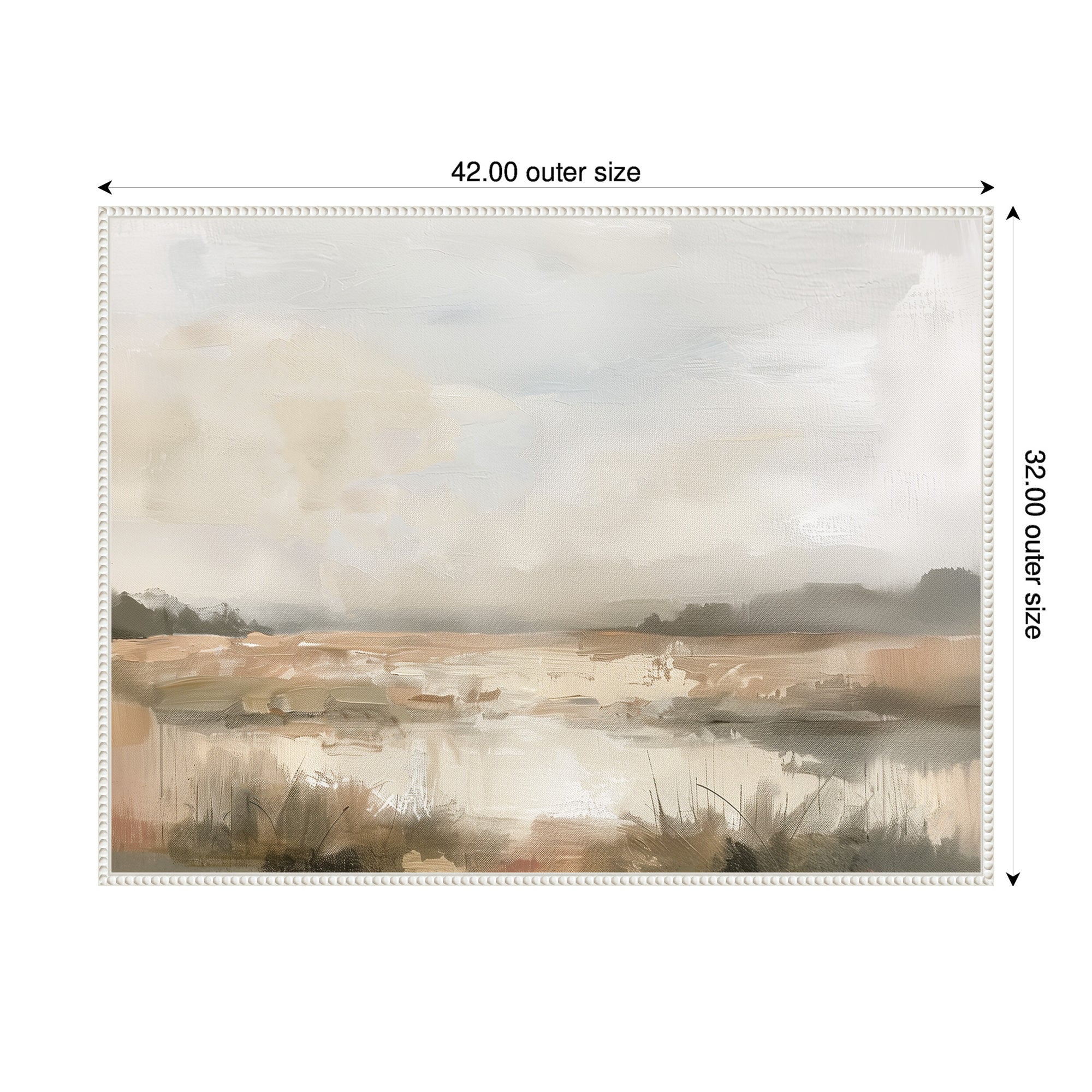Framed Canvas 42x32 Sylvie Beaded White 6