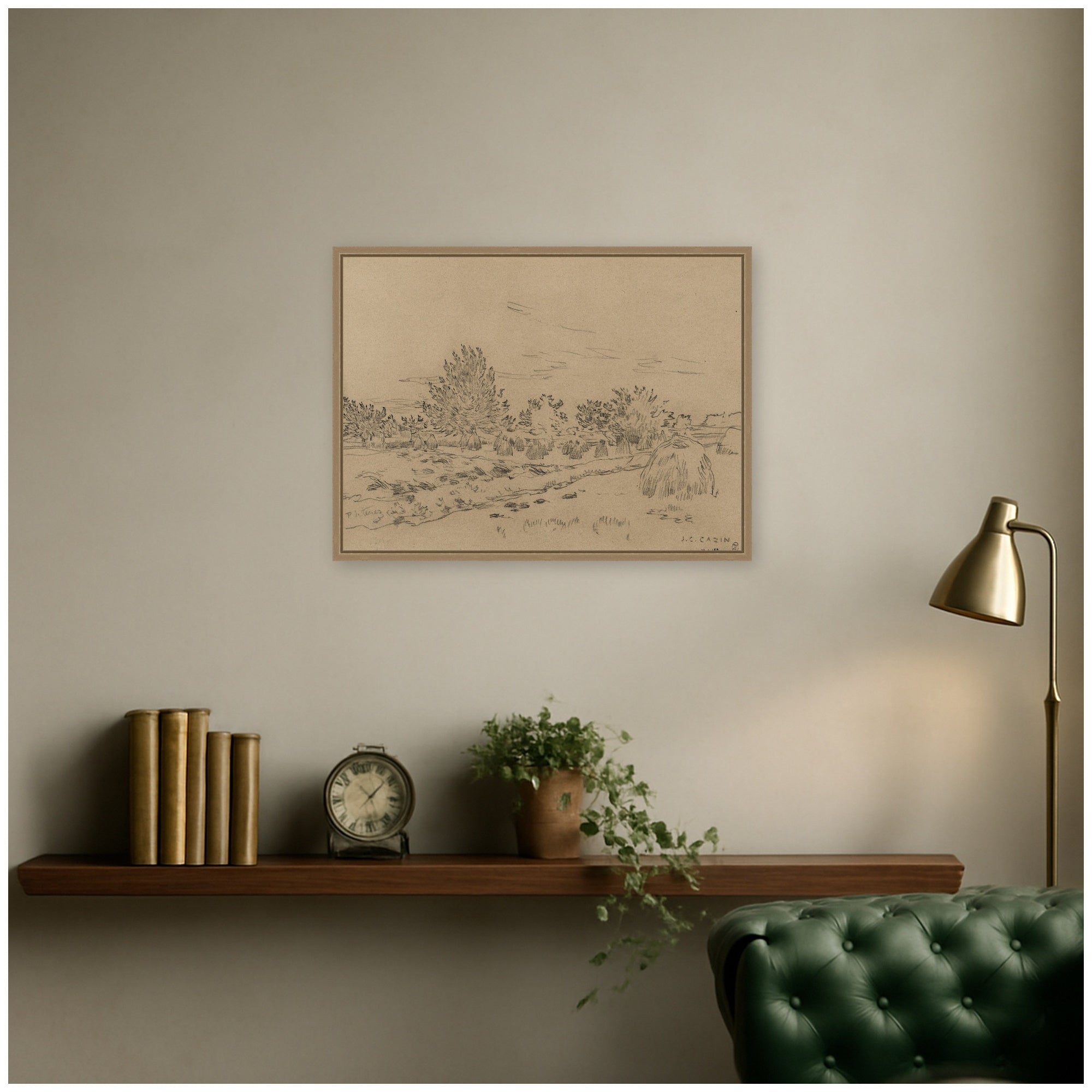Framed Canvas 24x18 Sylvie Dark Gold 5