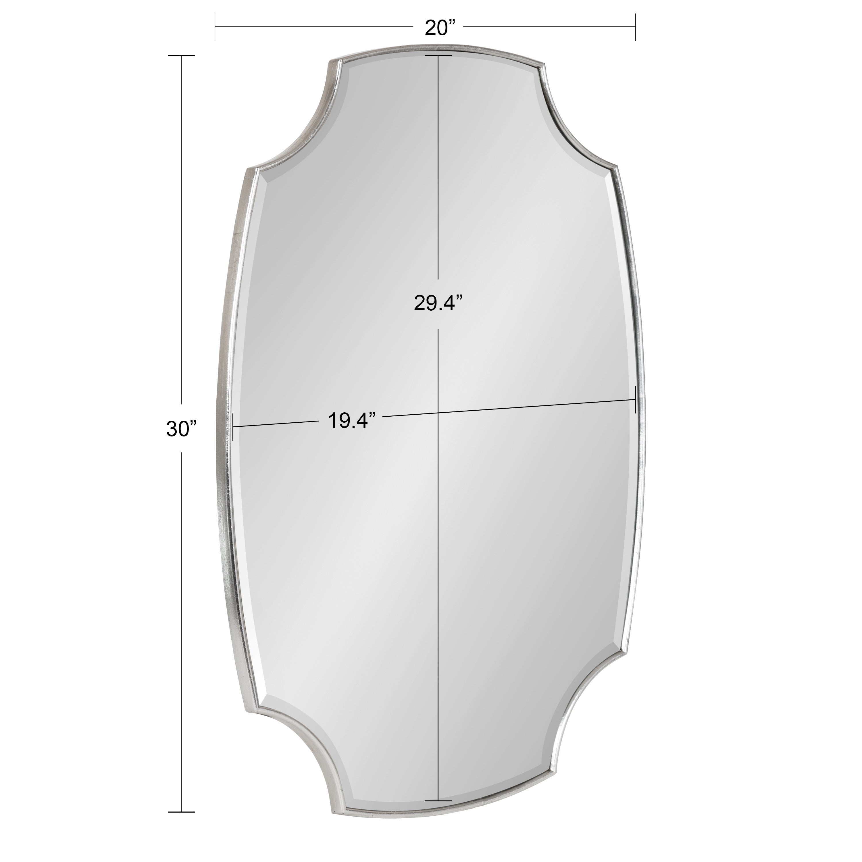 Scallop Mirror Silver 20x30 5