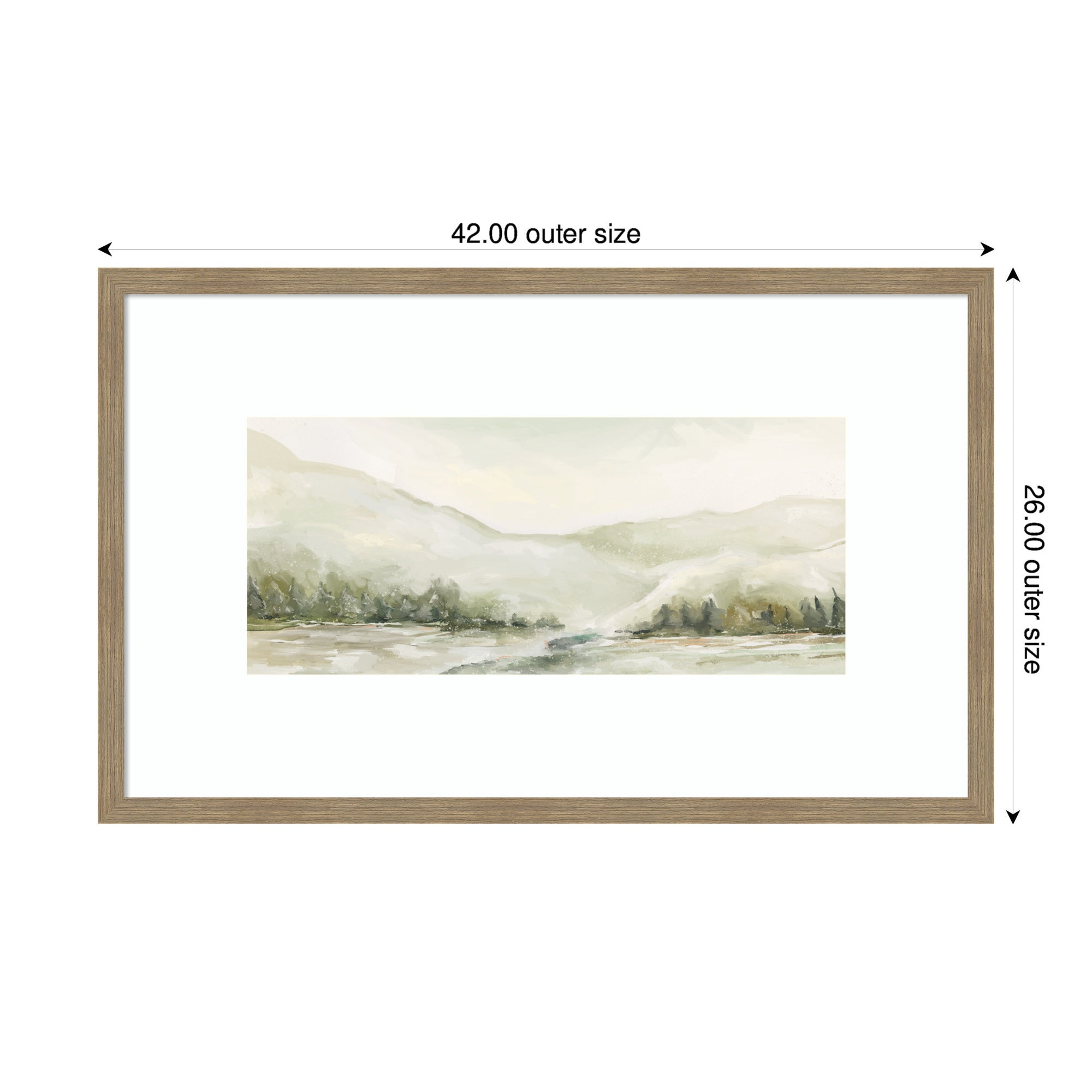 Framed Art Woodgrain Stripe Mocha 42x26 2