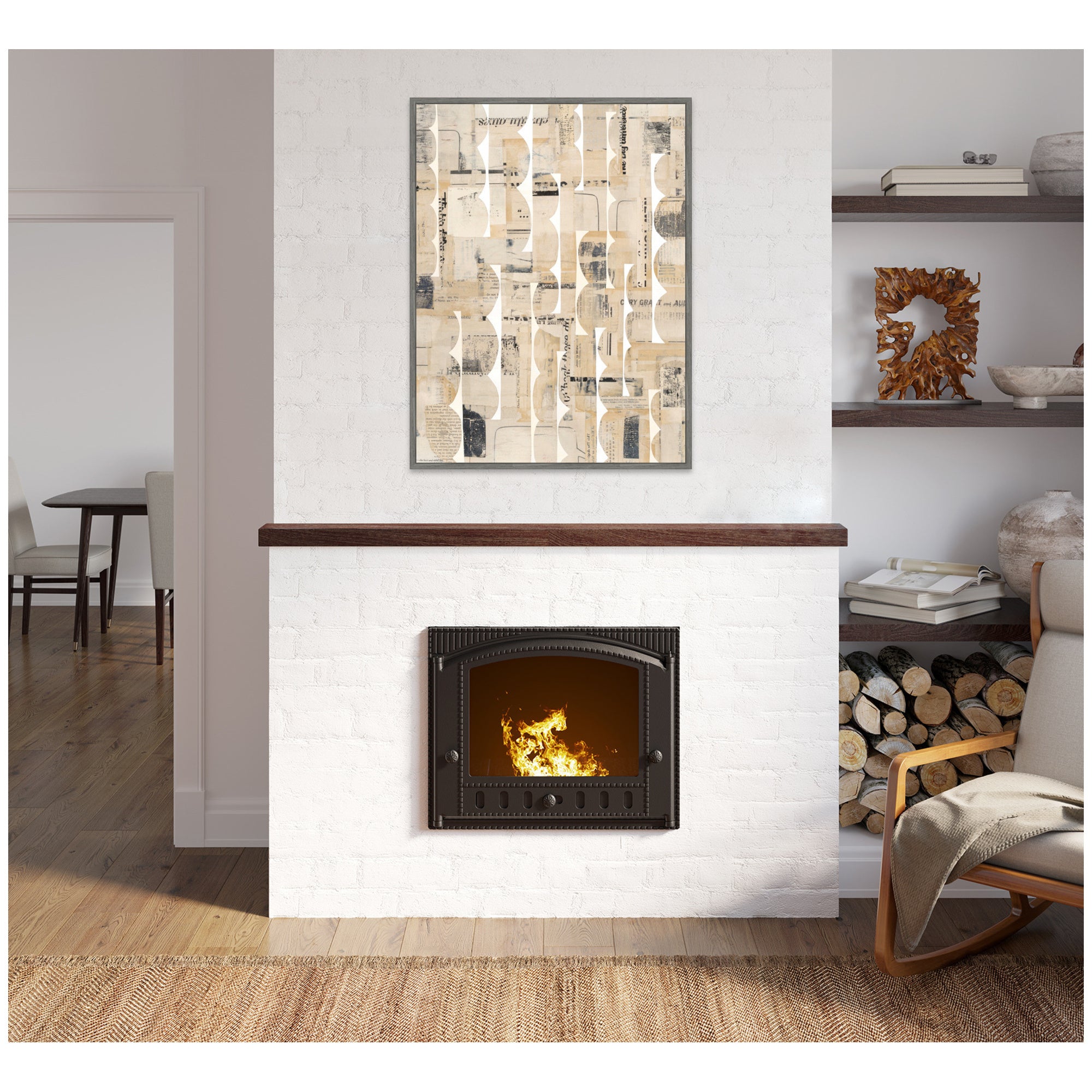 Framed Canvas 32x42 Sylvie Graywash 7