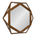 Hexagon Mirror Brown 27" Diameter 2
