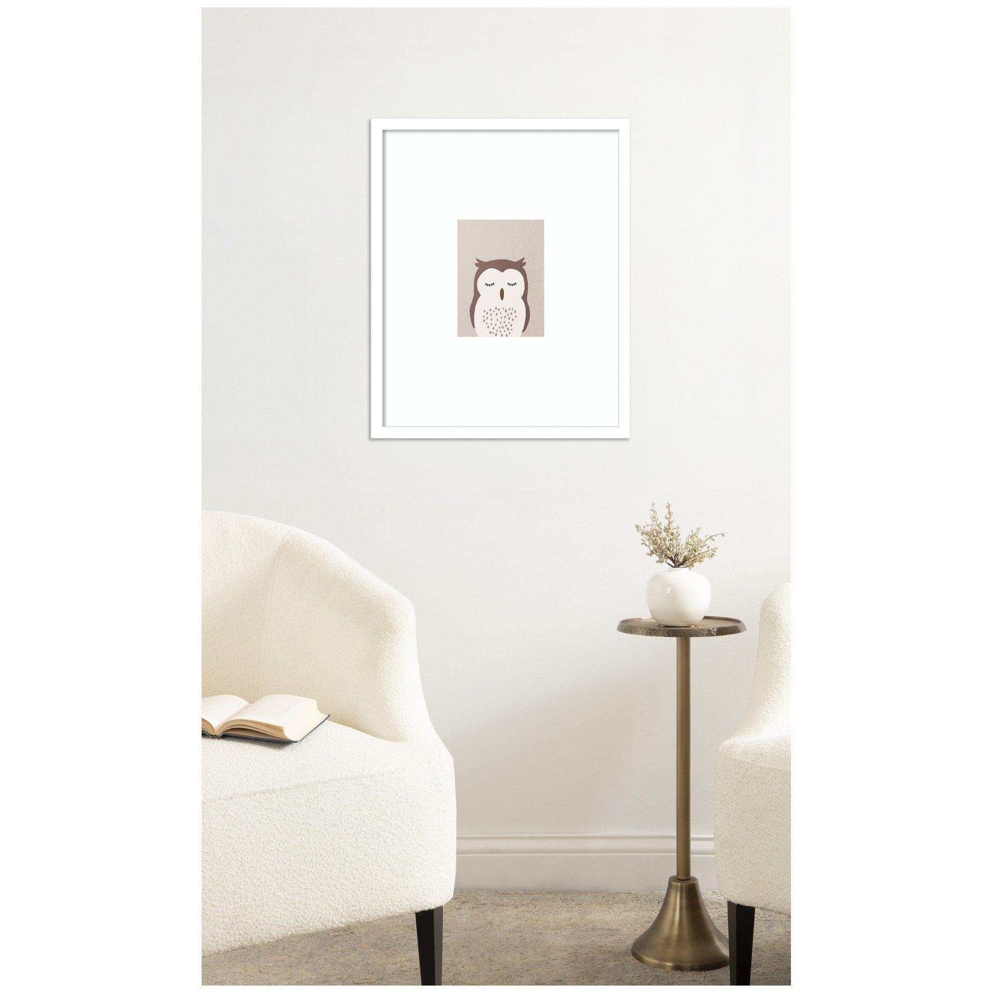 Owl by July Art Prints Framed Wall Art Print
