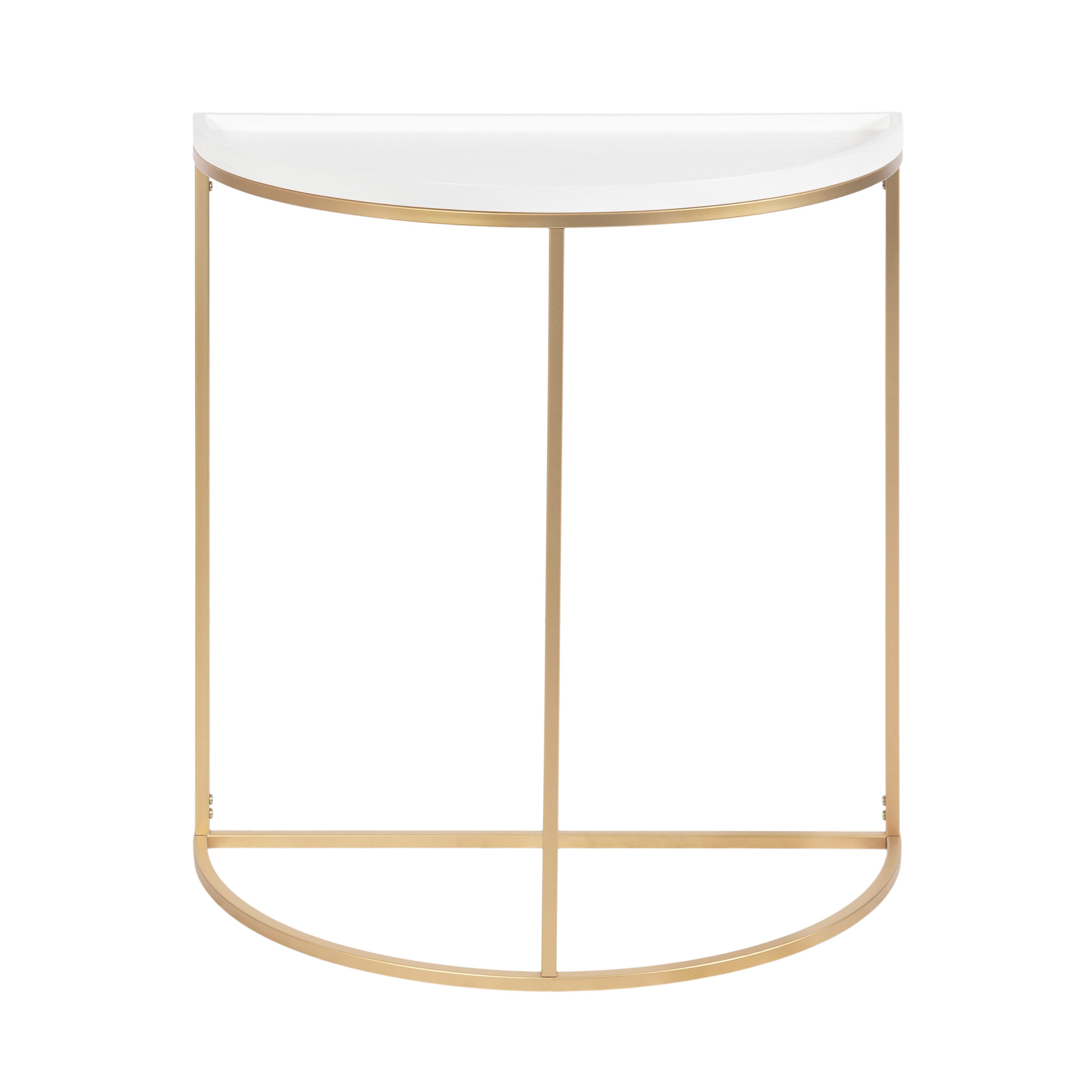 Console Table White Gold 28x14x30 5