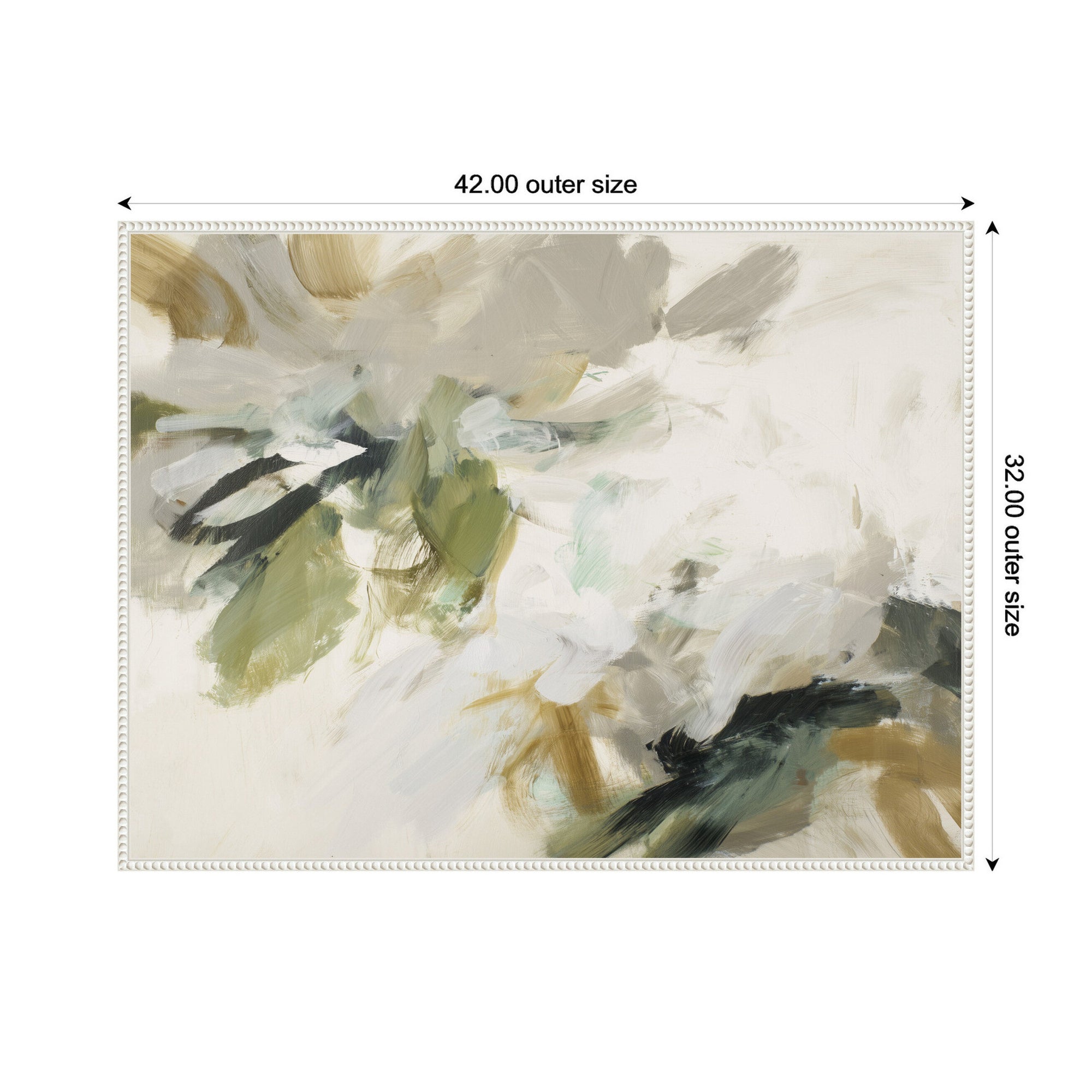 Framed Canvas Sylvie Beaded White 42x32 2