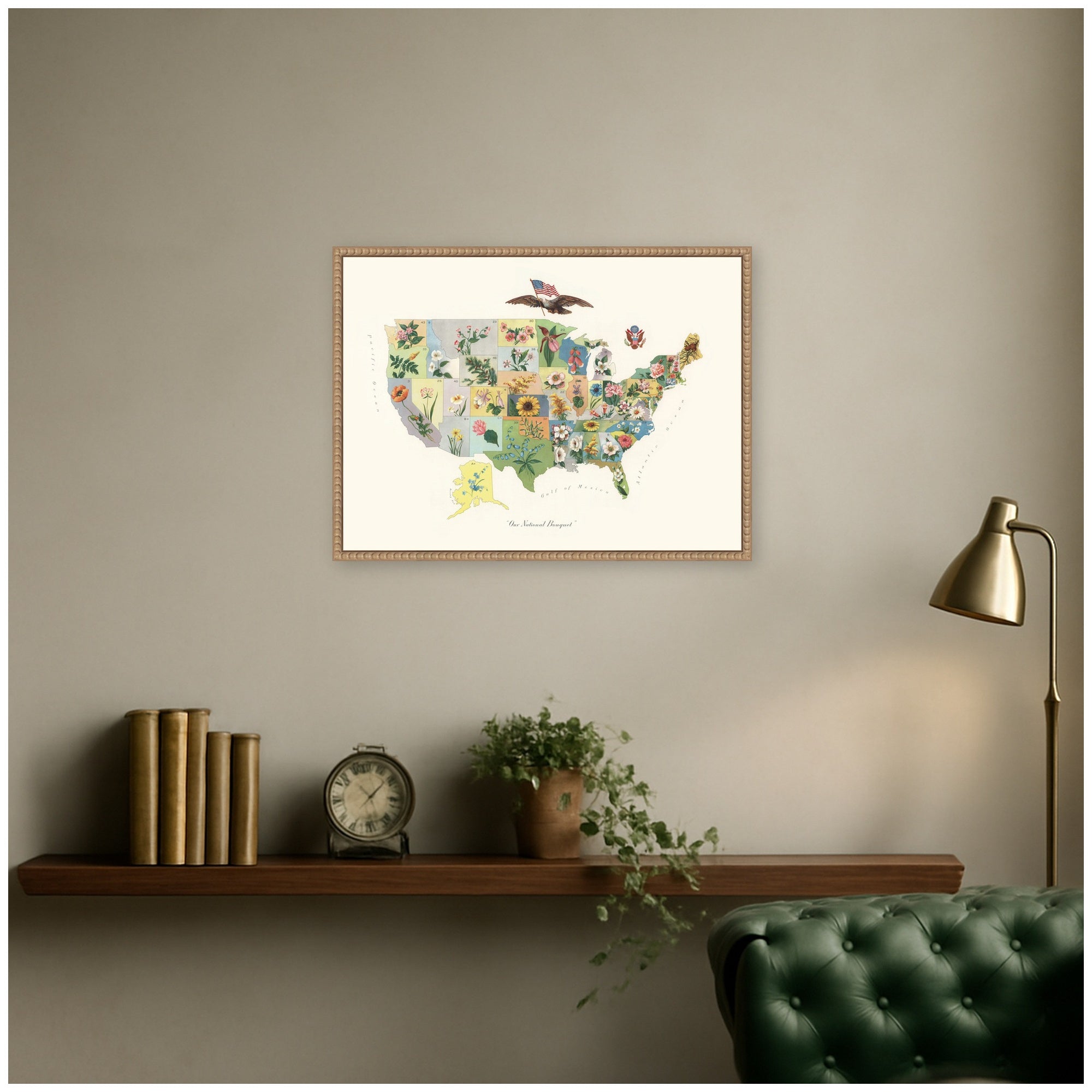 Framed Canvas Sylvie Beaded Rustic Natural 24x18 5