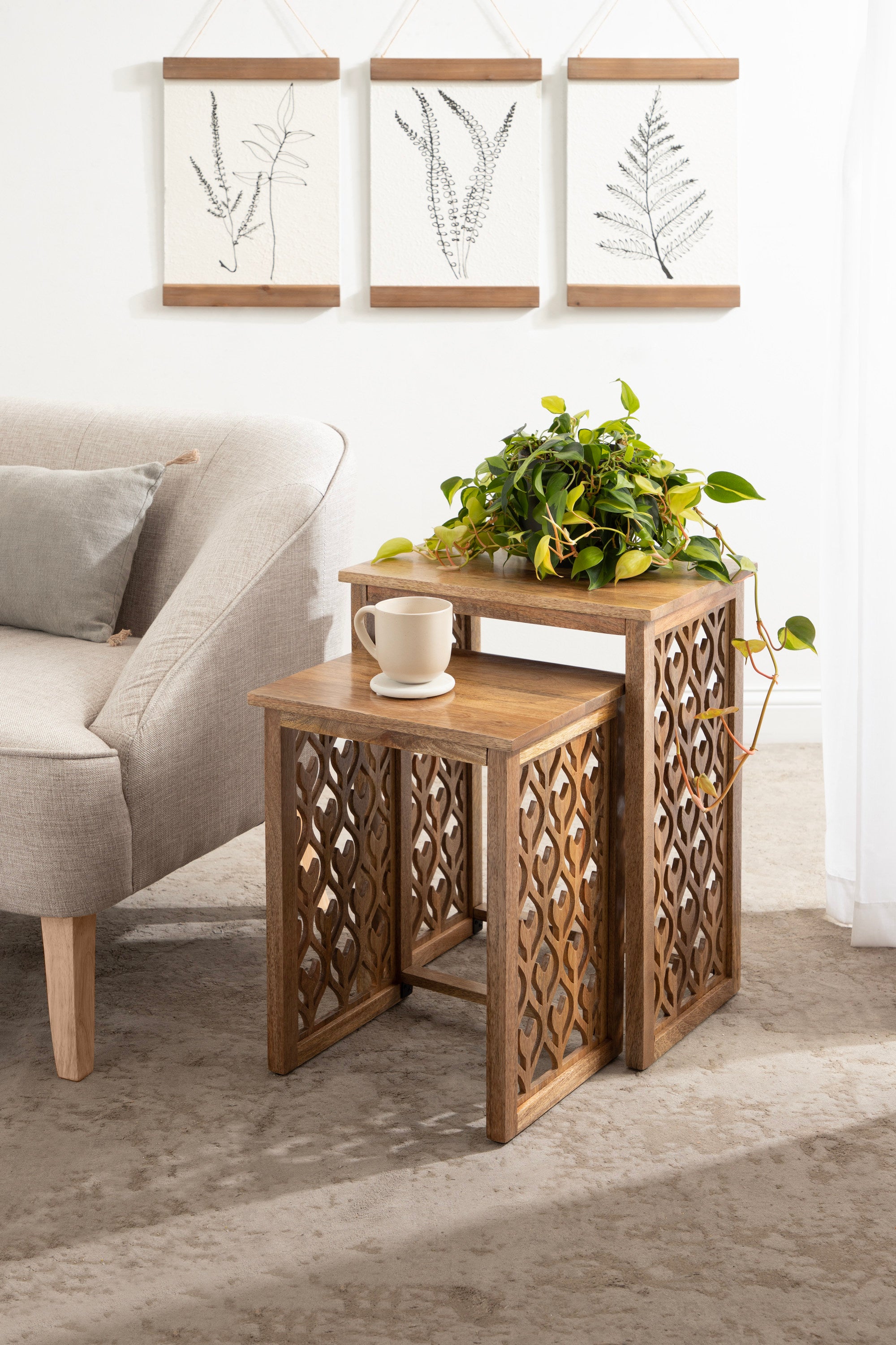 Nesting Table Natural 2 Piece 7