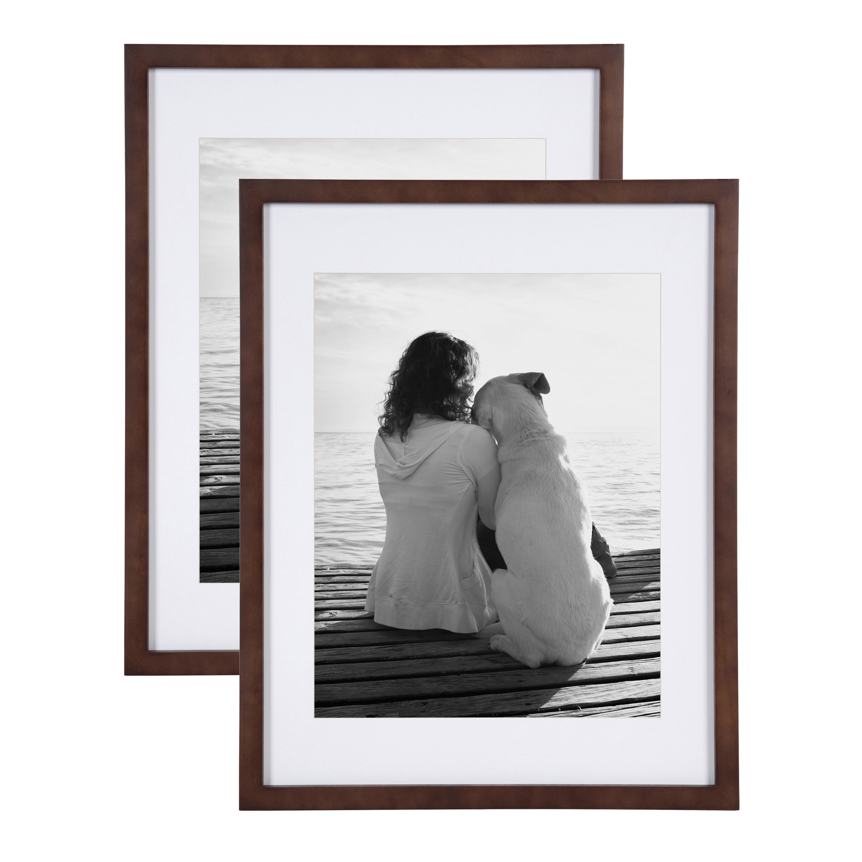 Wall Frame Walnut Brown 14x18 matted to 11x14 1