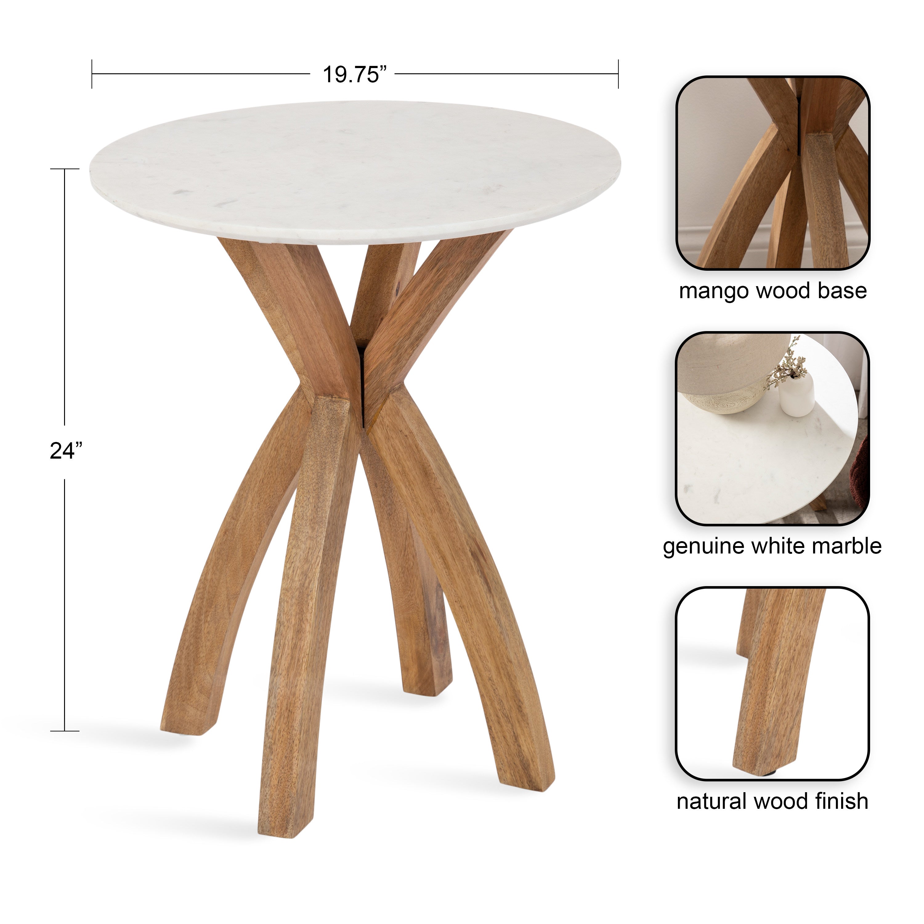 Side Table 20x20x24 Natural 2