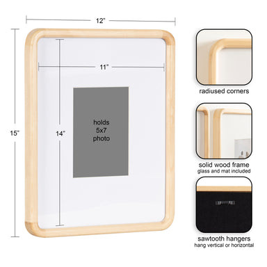 Wall Frame 11x14 matted to 5x7 Natural 2