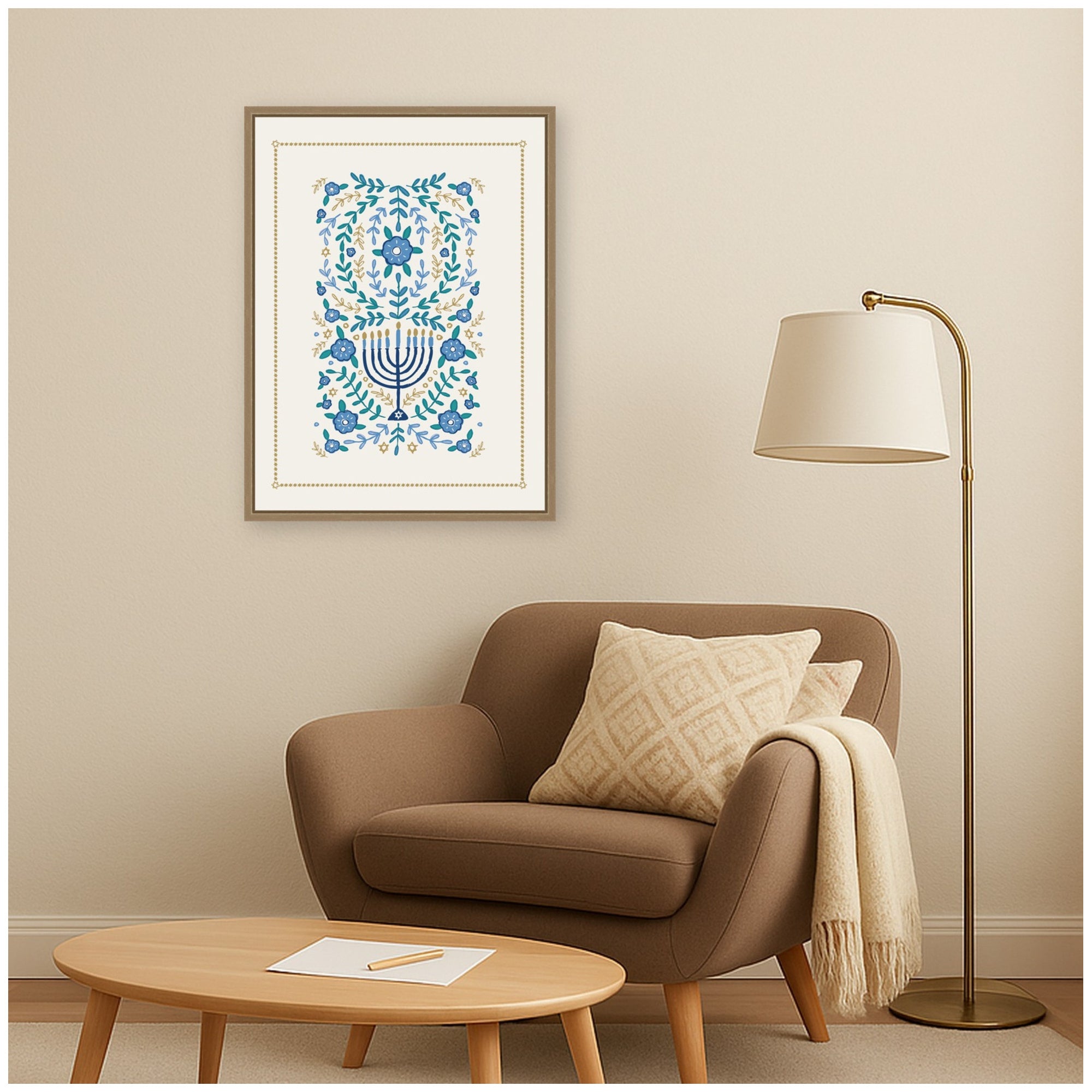 Framed Canvas Sylvie Dark Gold 18x24 6