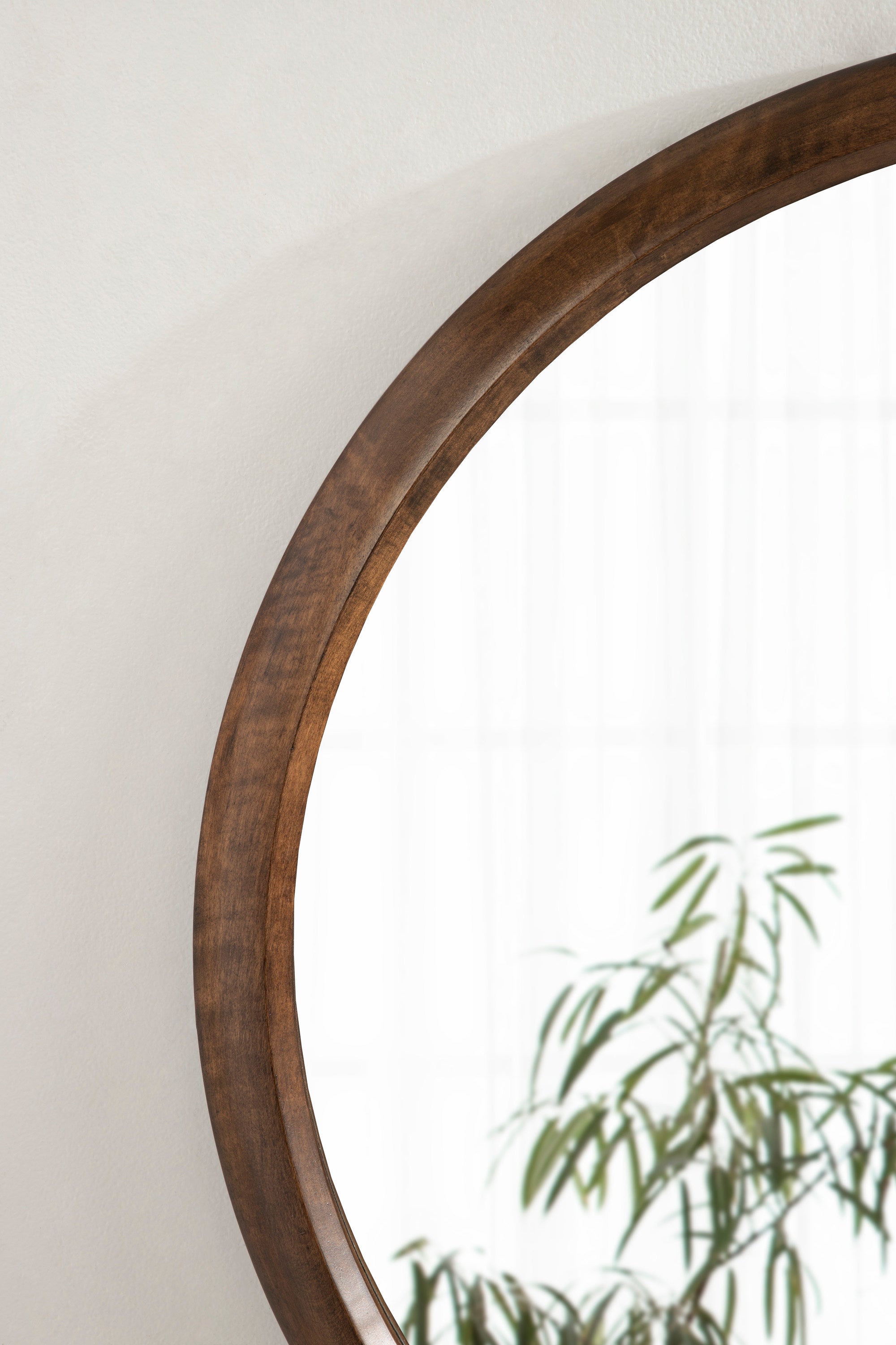 Pao Curved Framed Wood Wall Mirror