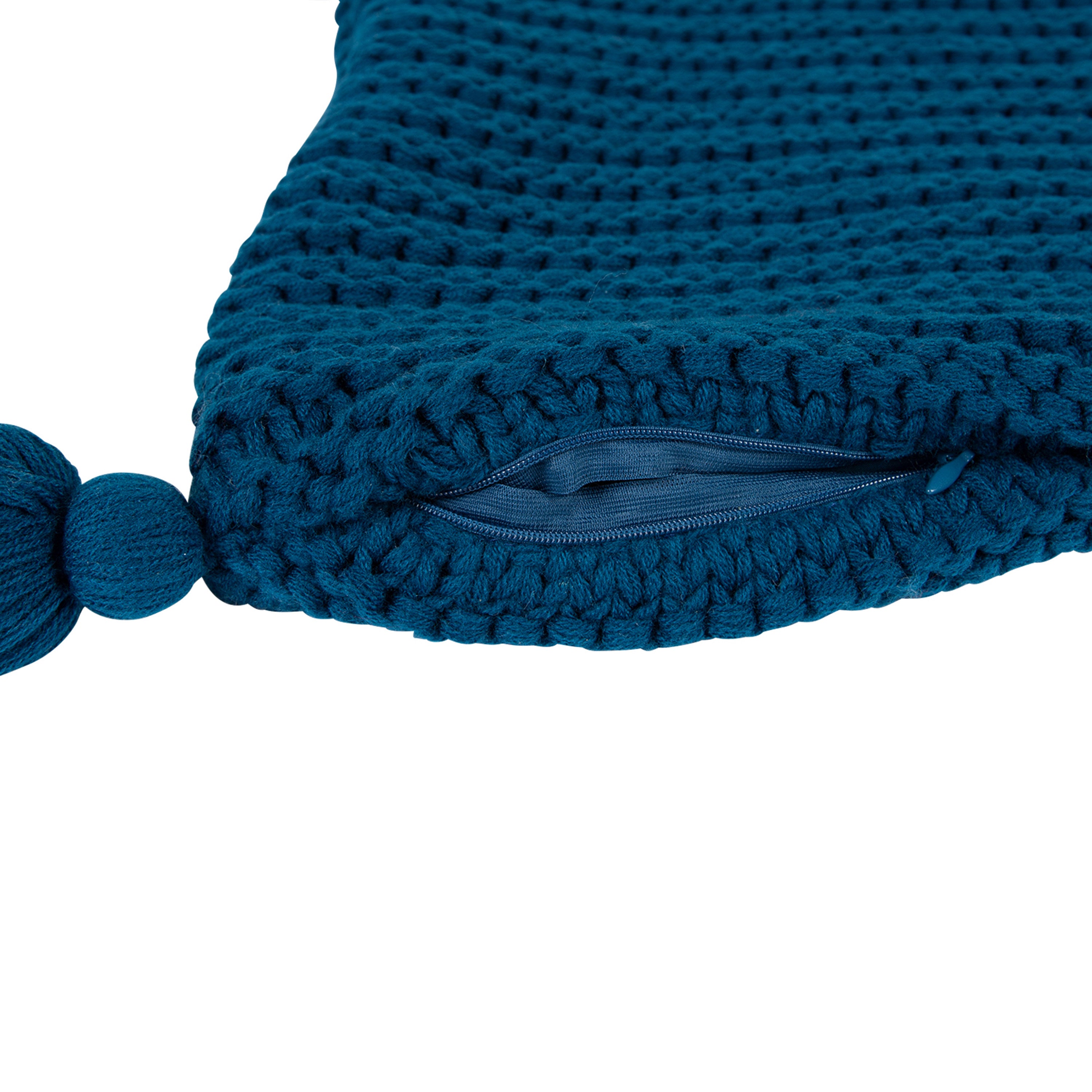 Tassey Large Knit Pillow Cover with Tassels