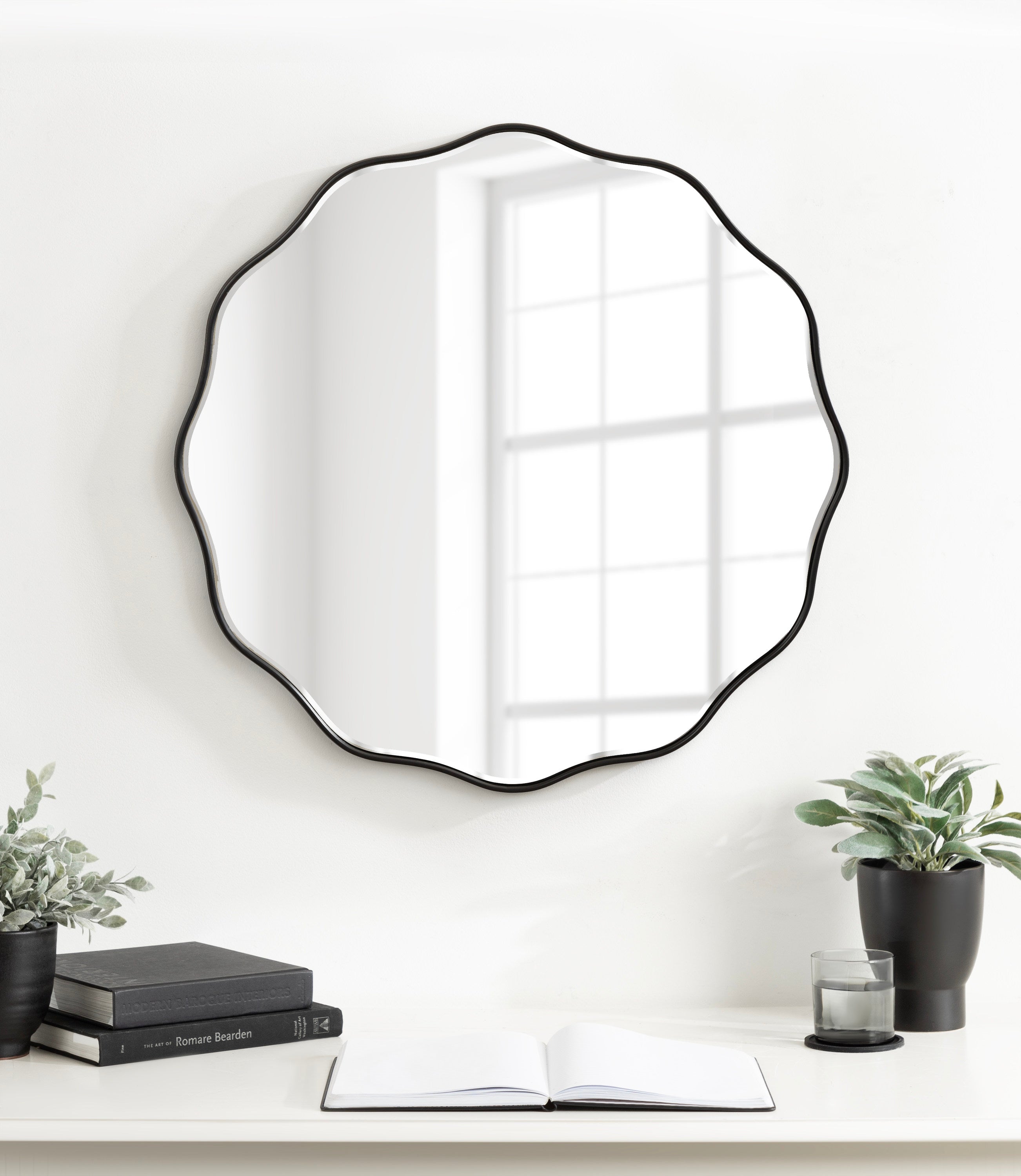Viona Round Scalloped Mirror