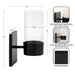 Wall Sconce Black 5x6x10 2
