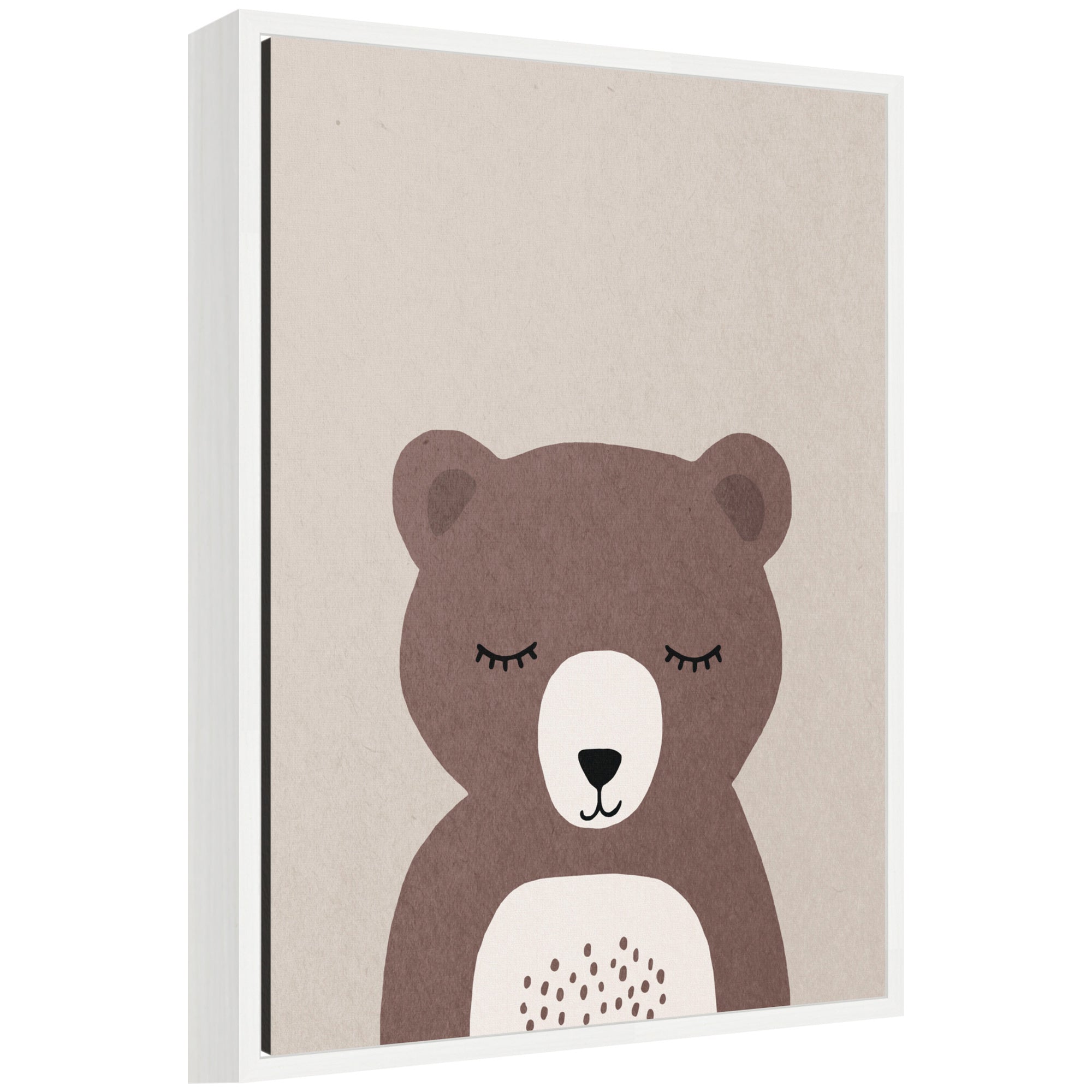 Bear by July Art Prints Framed Canvas Wall Art Print