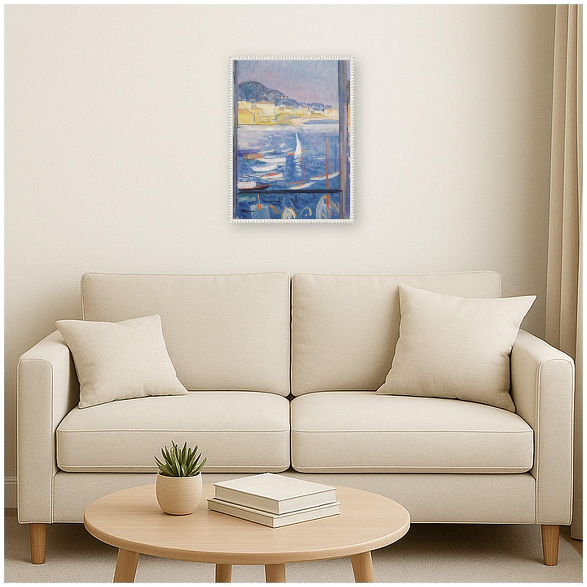 Framed Canvas 18x24 Sylvie Beaded White 6