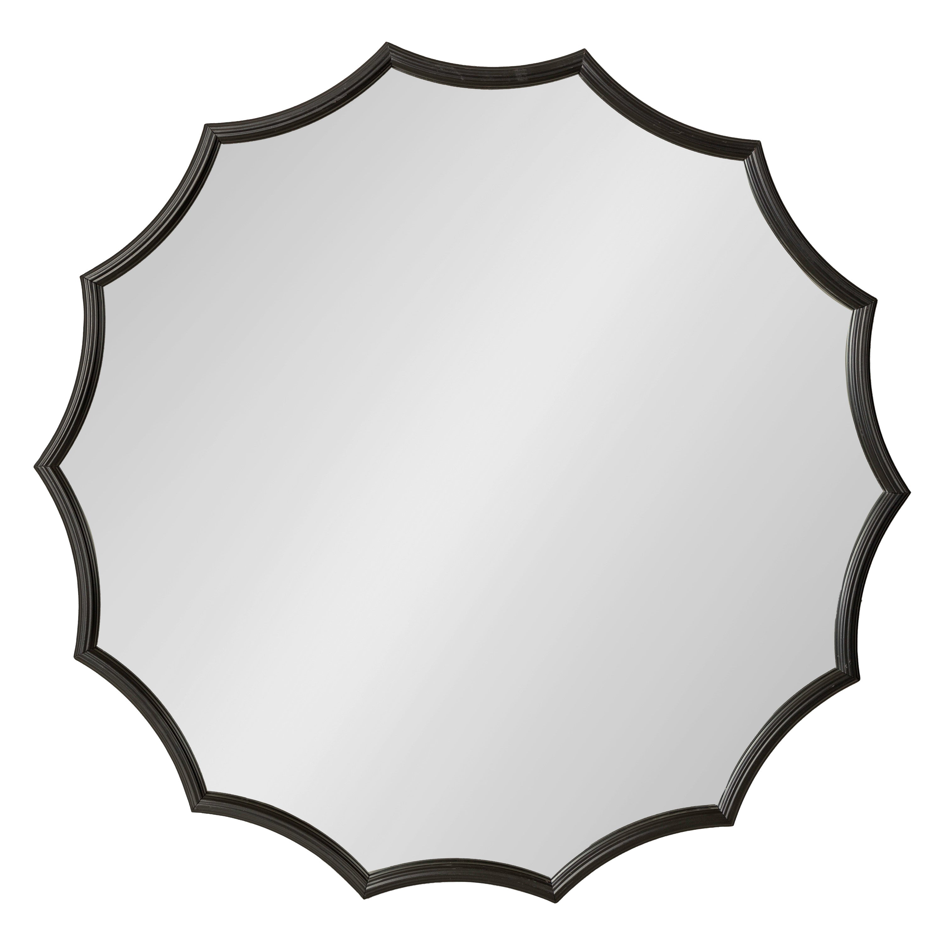 Lalina Scalloped Round Framed Accent Mirror
