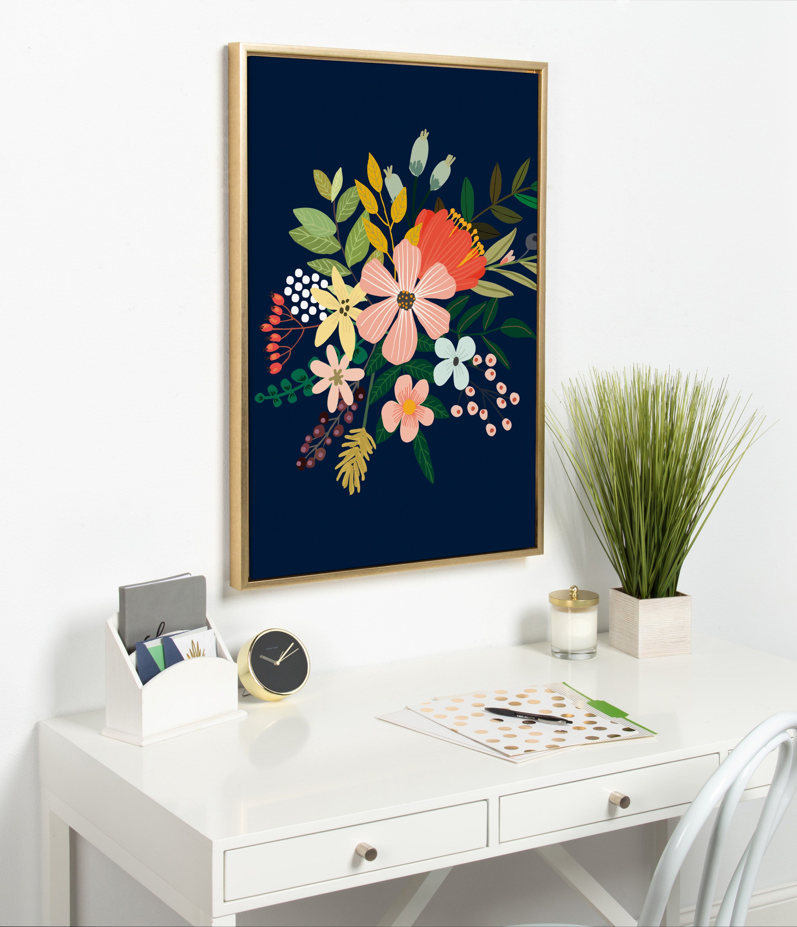 Sylvie Floralis C Framed Canvas by Mia Charro