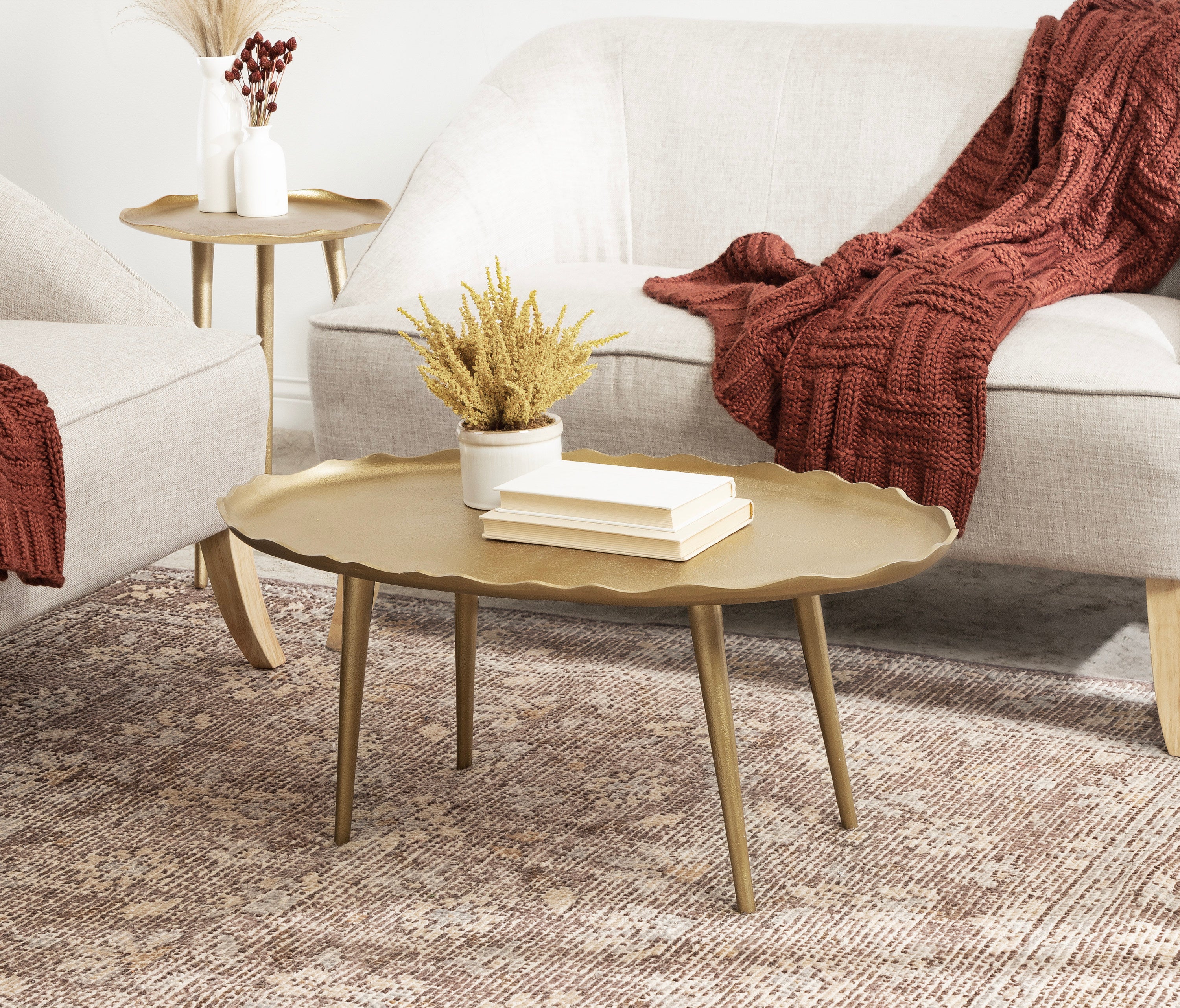 Coffee Table Gold 34x20x15 6