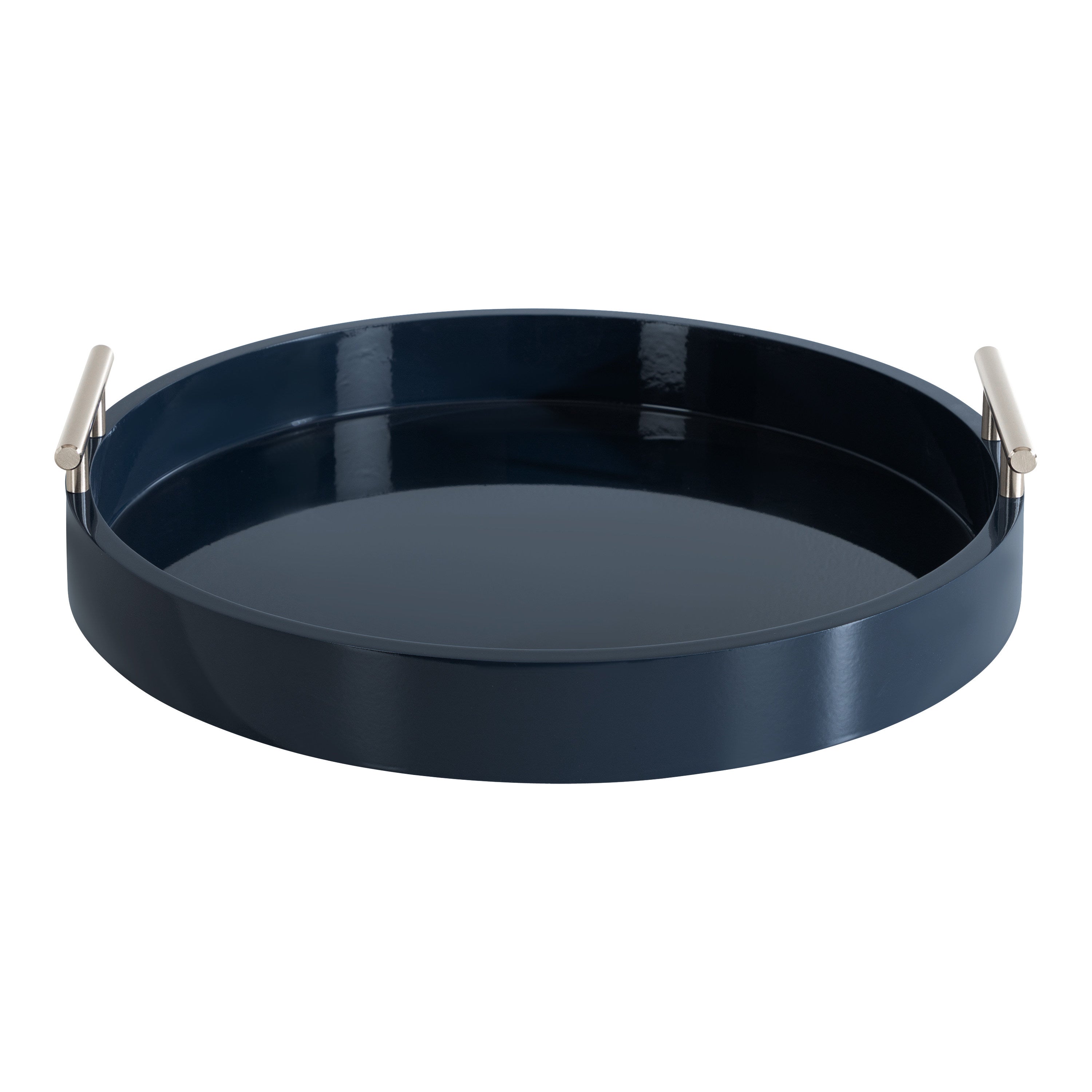 Single Tray Navy Blue Silver 15.5" Diameter 2