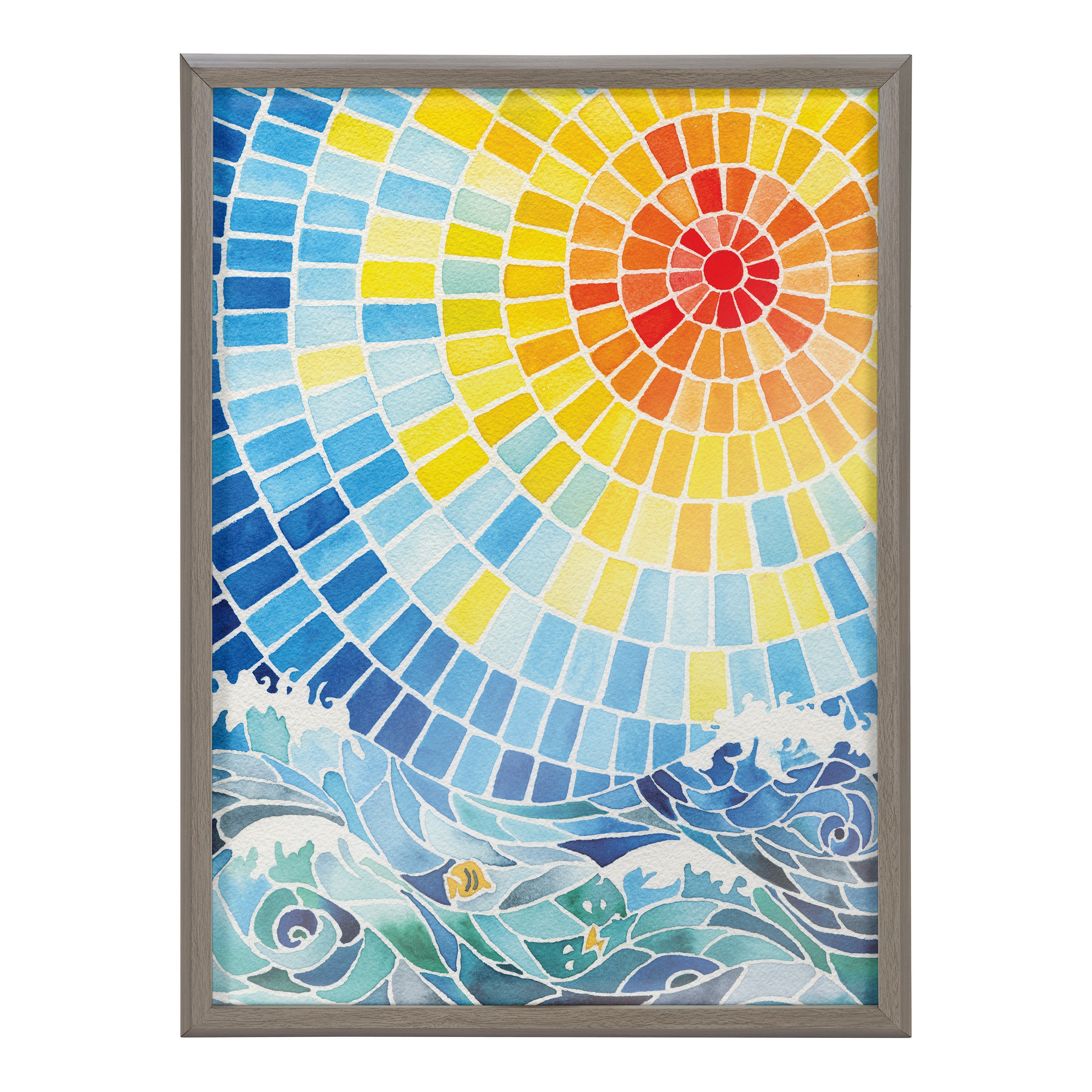 Blake Under the Hawaiian Sun Framed Printed Glass by Janet Meinke-Lau