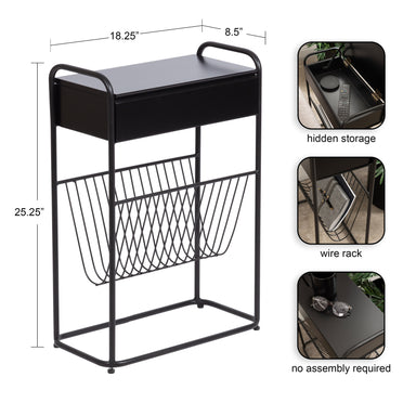 Side Table Black 19x9x26 2