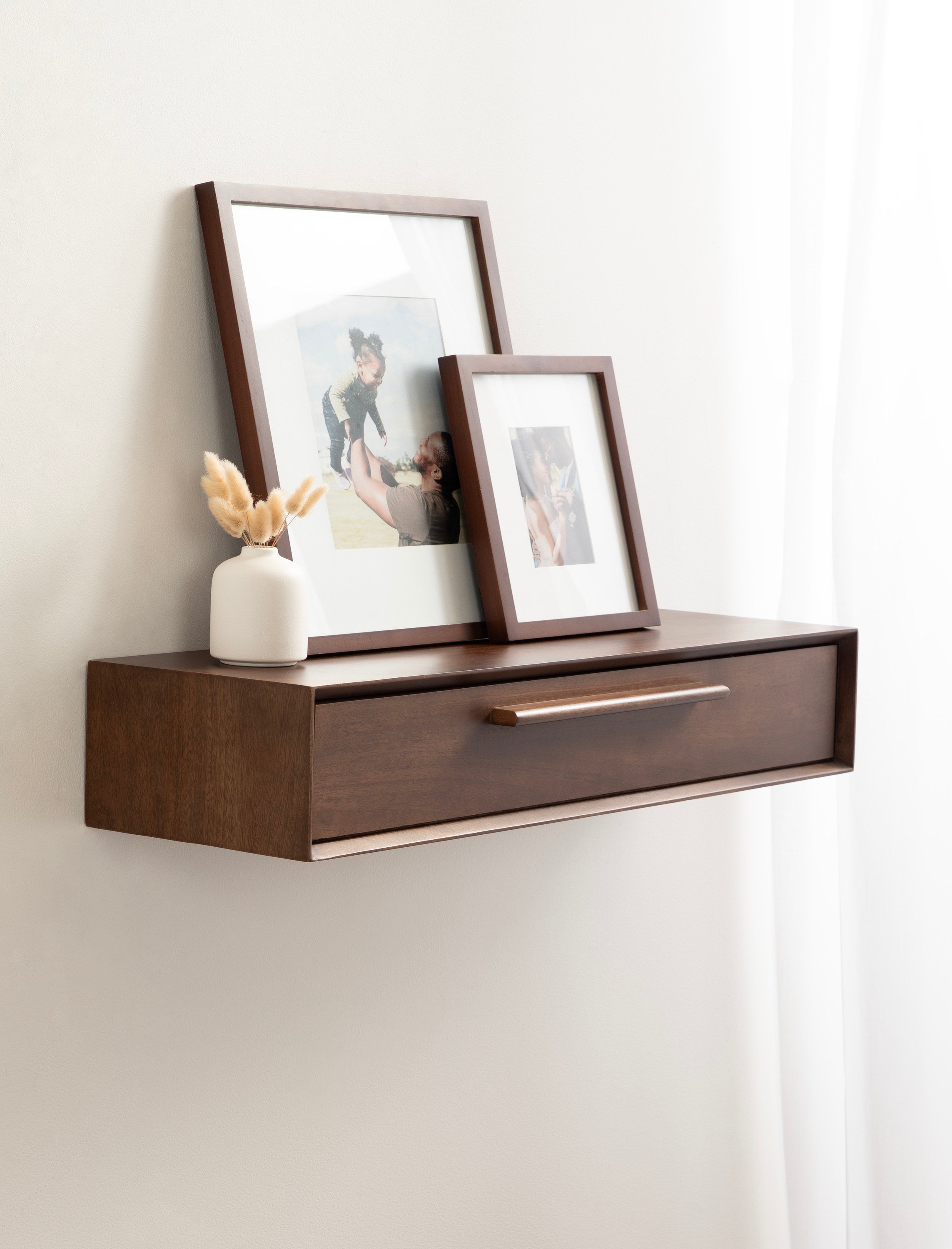 Floating Console Table Walnut Brown 30x9x6 7