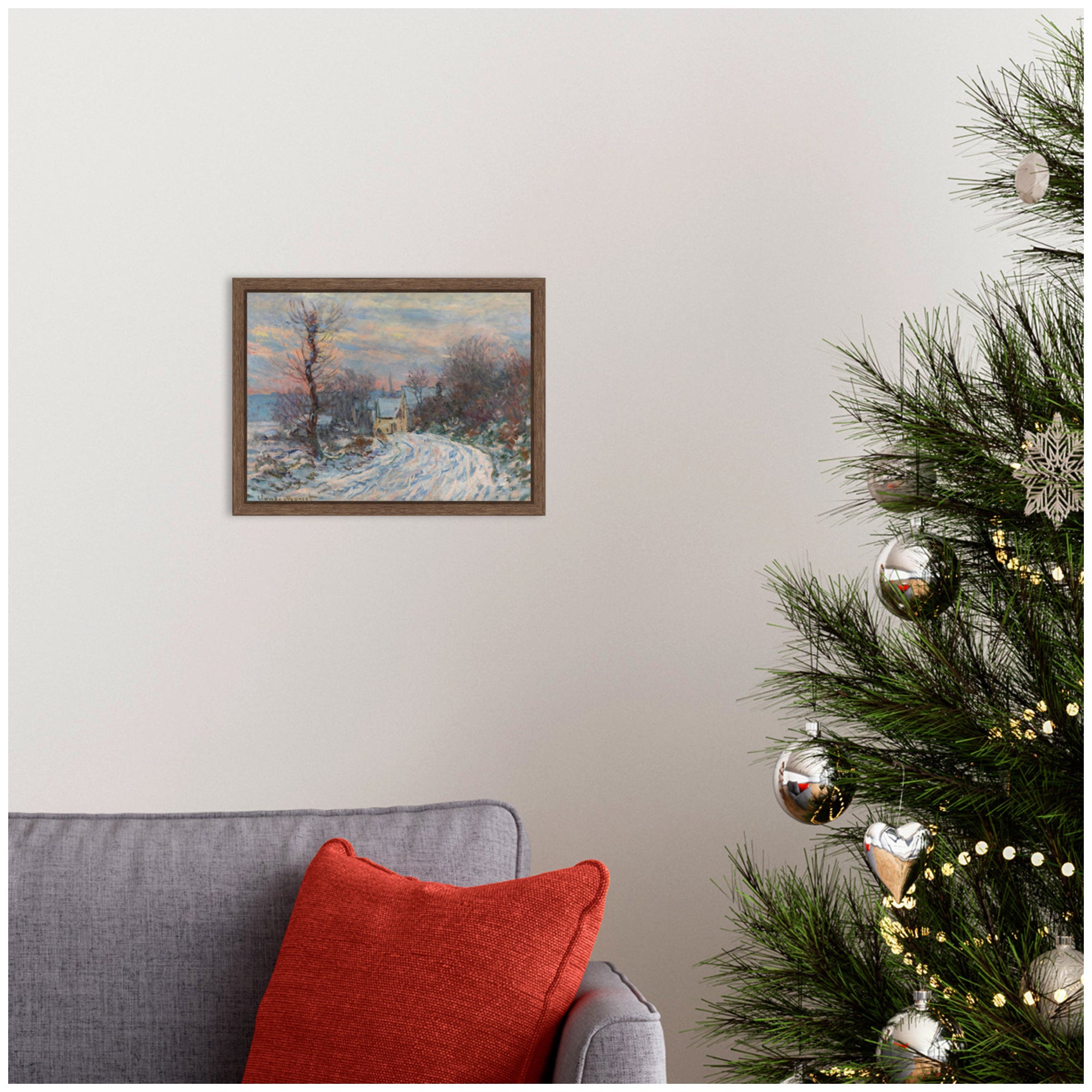 Framed Canvas Sylvie Walnut 13x10 5