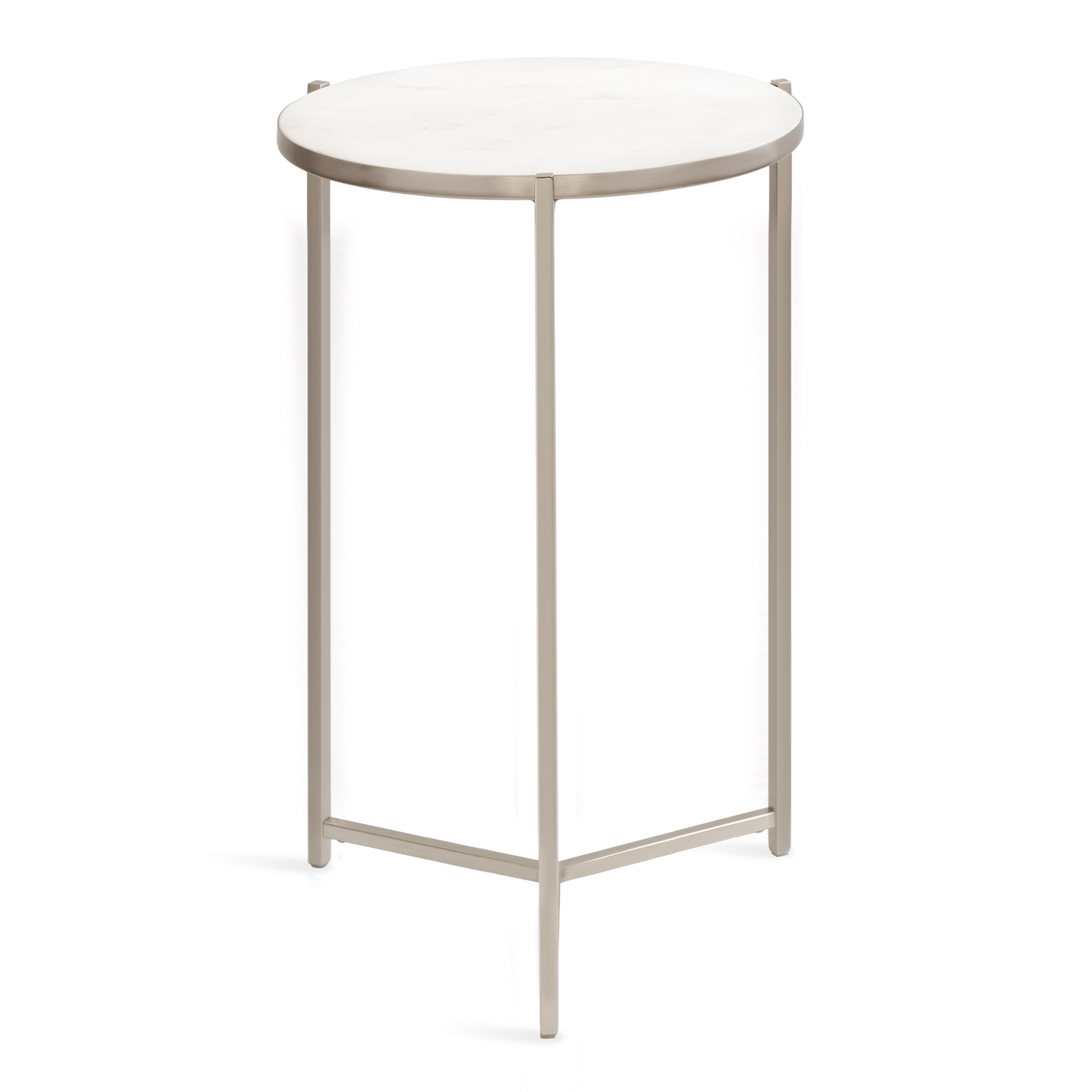 Side Table White Silver 15x15x24 5