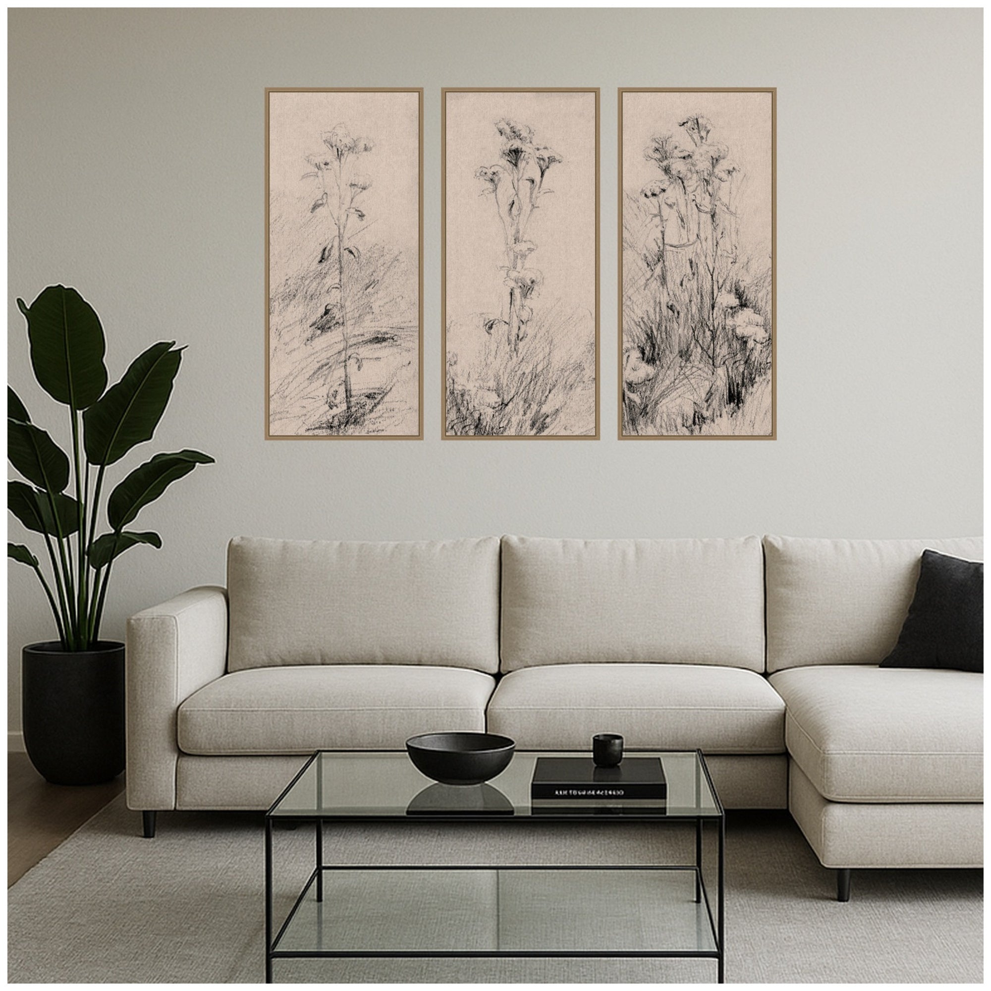 Art Set 3 Piece Set 18x40 Sylvie Dark Gold 7