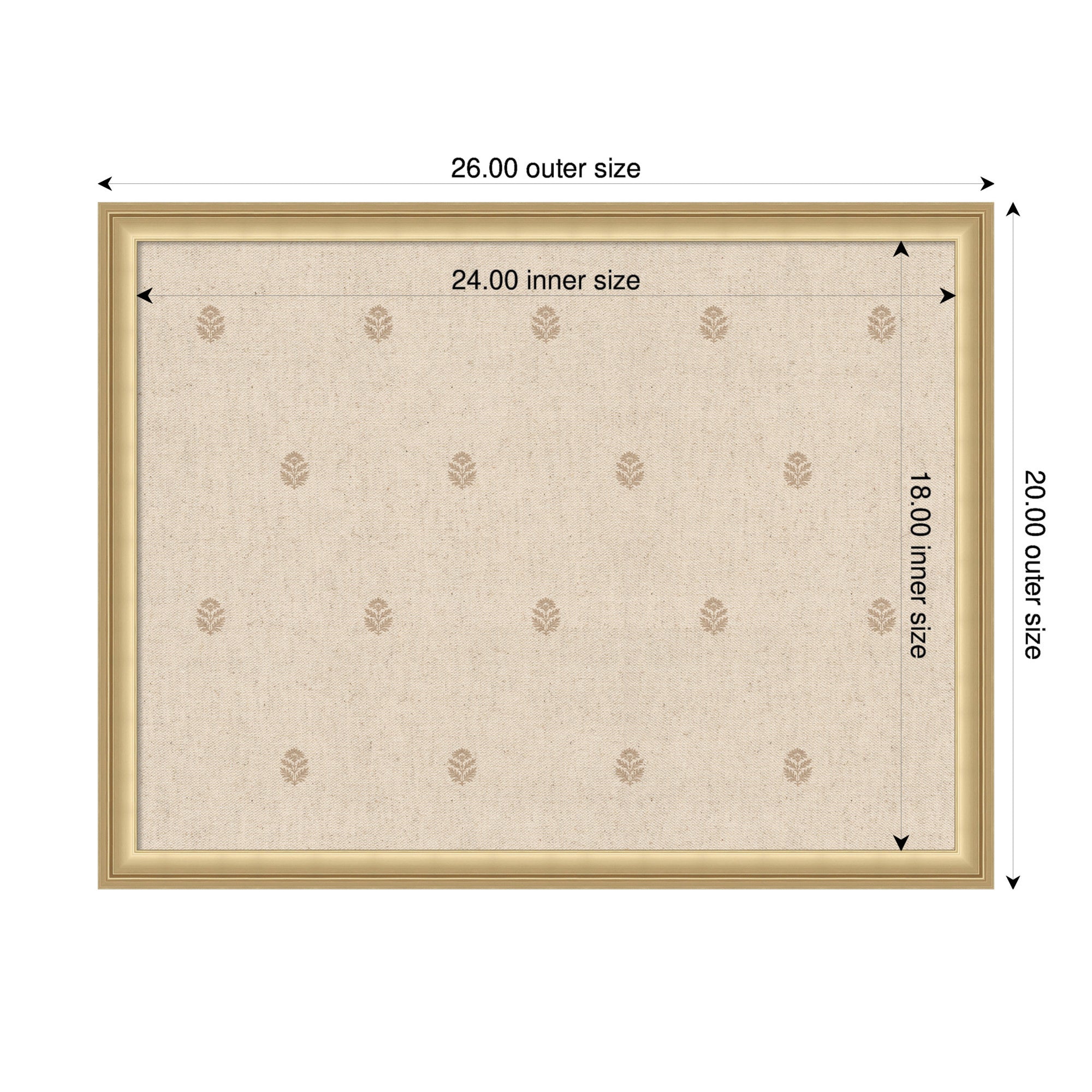 Pinboard Beige Botanical Block Print