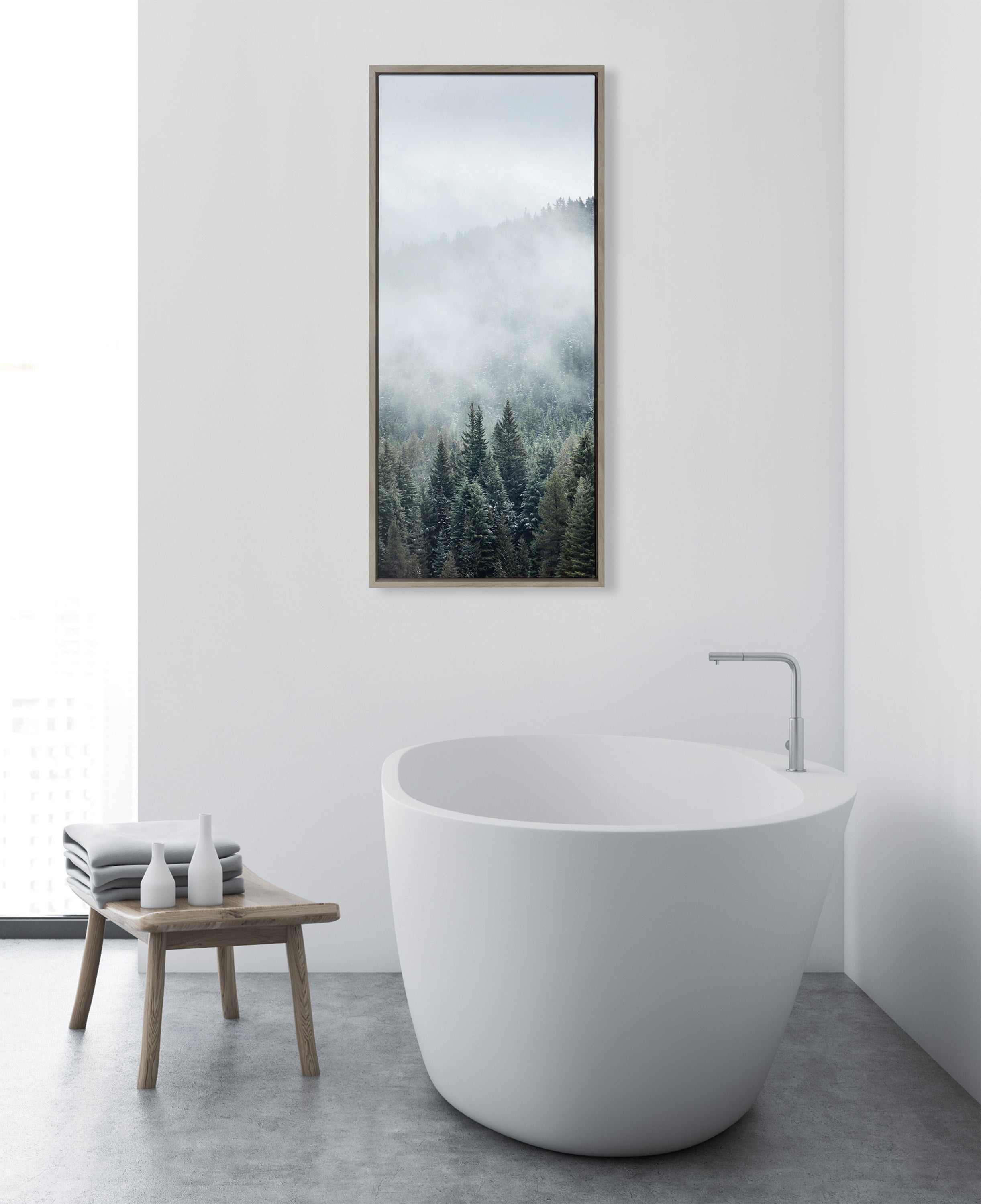 Framed Canvas 18x40 Sylvie Graywash 6