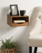 Floating Side Table Rustic Brown 12.5x10x7 7