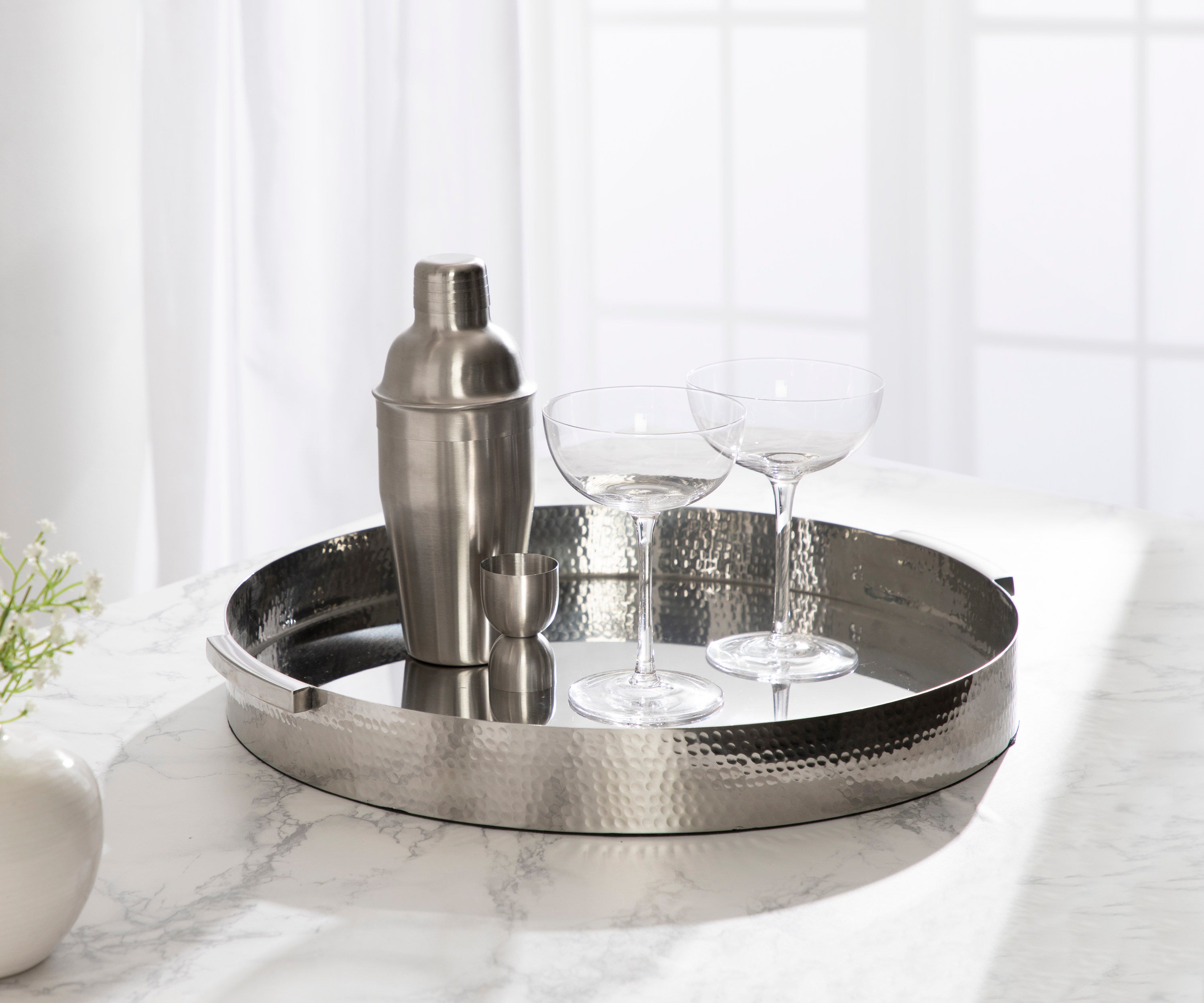 Single Tray 17" Diameter Silver 7